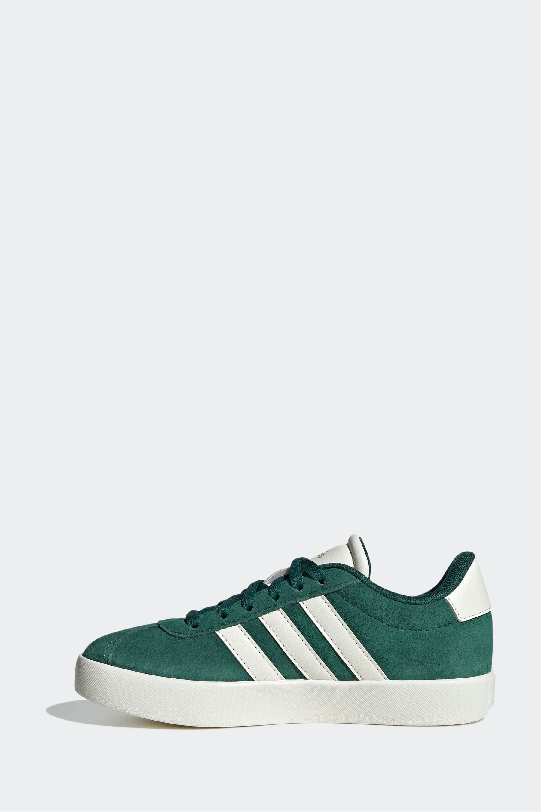 Green/White adidas Junior Sportswear VL Court Trainers