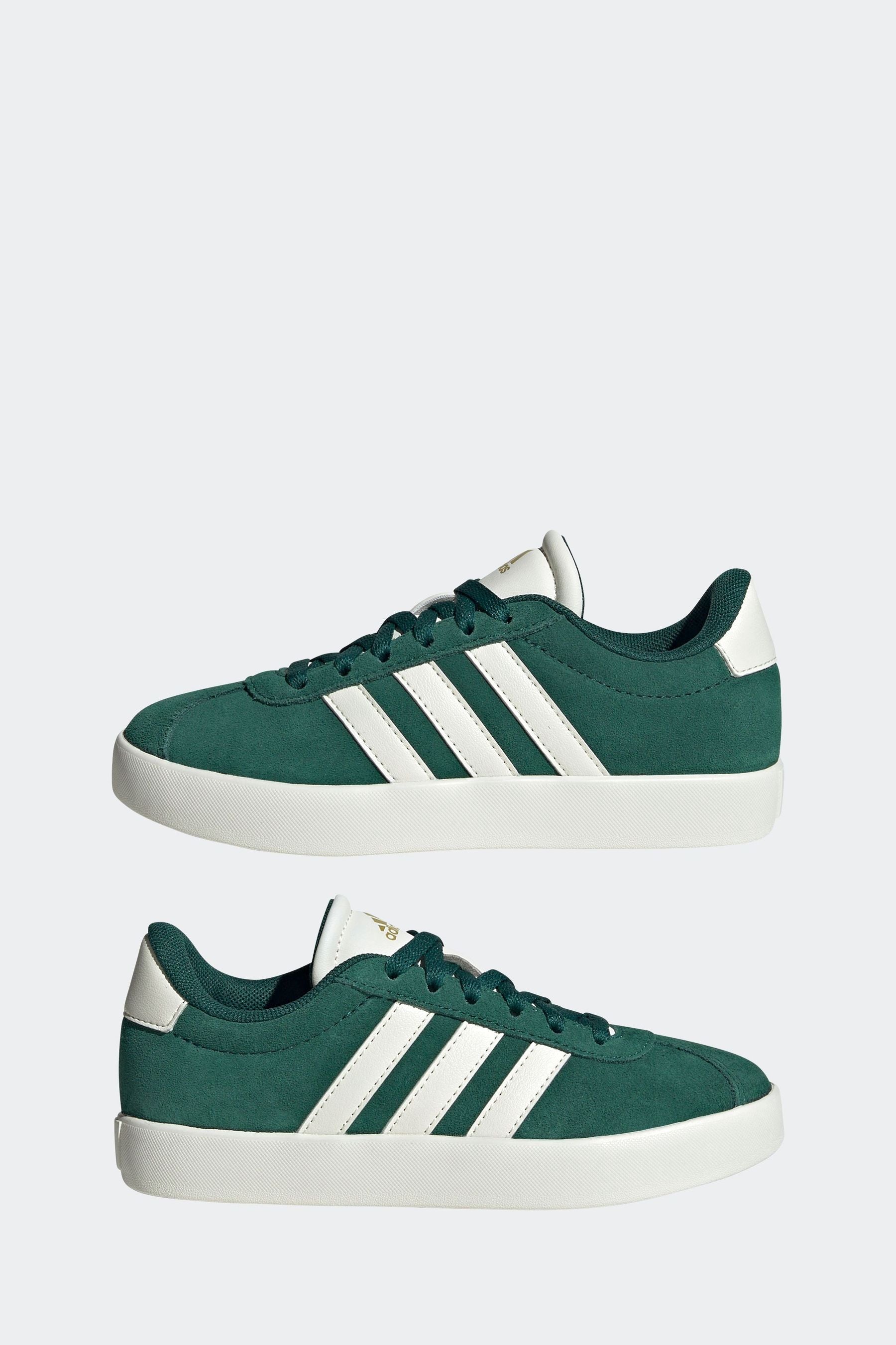 Green/White adidas Junior Sportswear VL Court Trainers