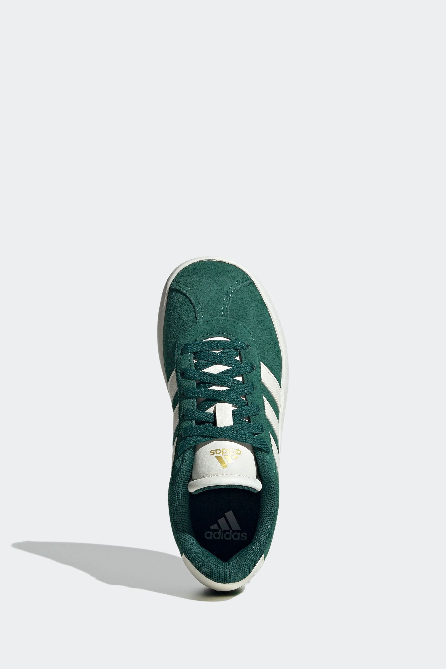 Green/White adidas Junior Sportswear VL Court Trainers