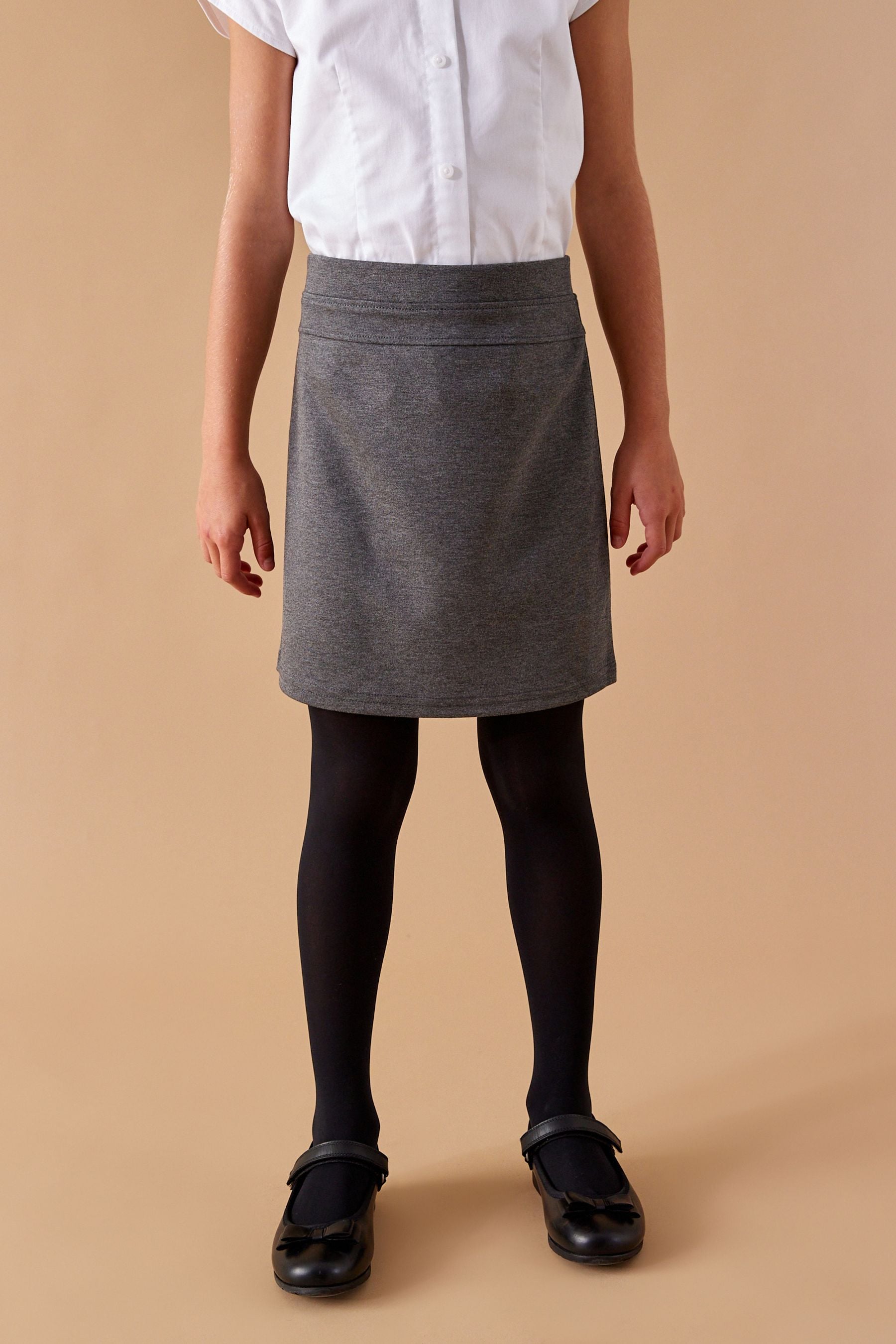 Grey Jersey Stretch Pull-On School Pencil Skirt (3-18yrs)