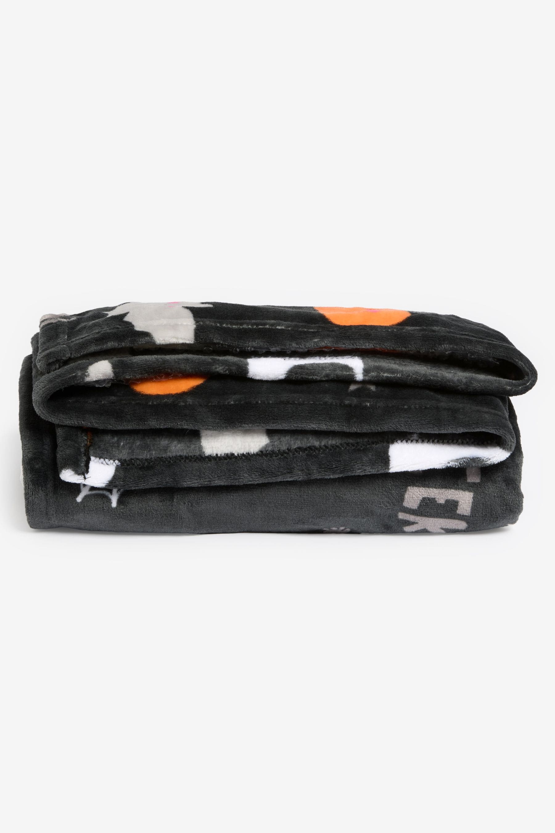 Black/Orange Halloween Bat Supersoft Fleece Throw