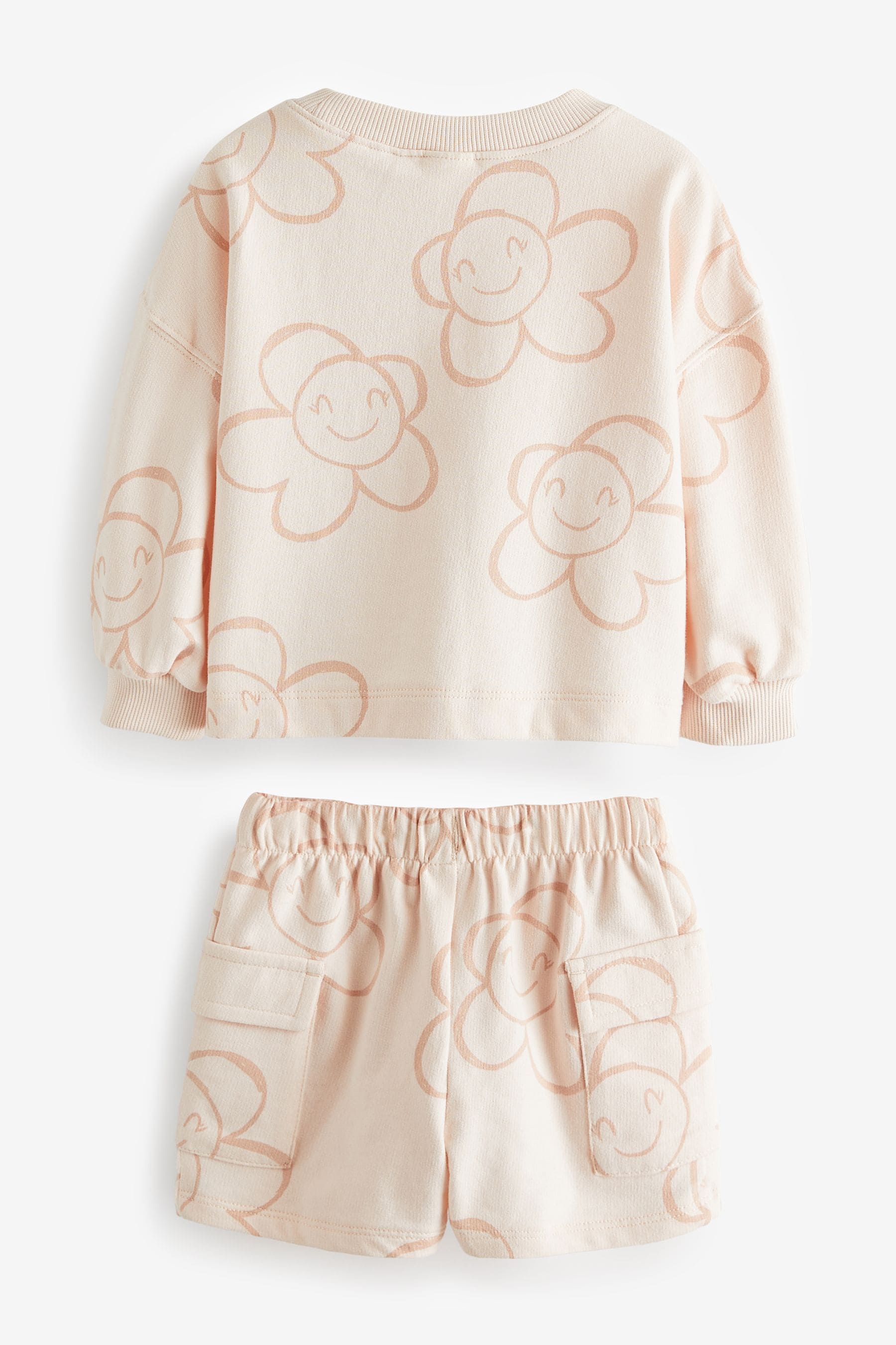 Cream Crew and Shorts Set (3mths-7yrs)