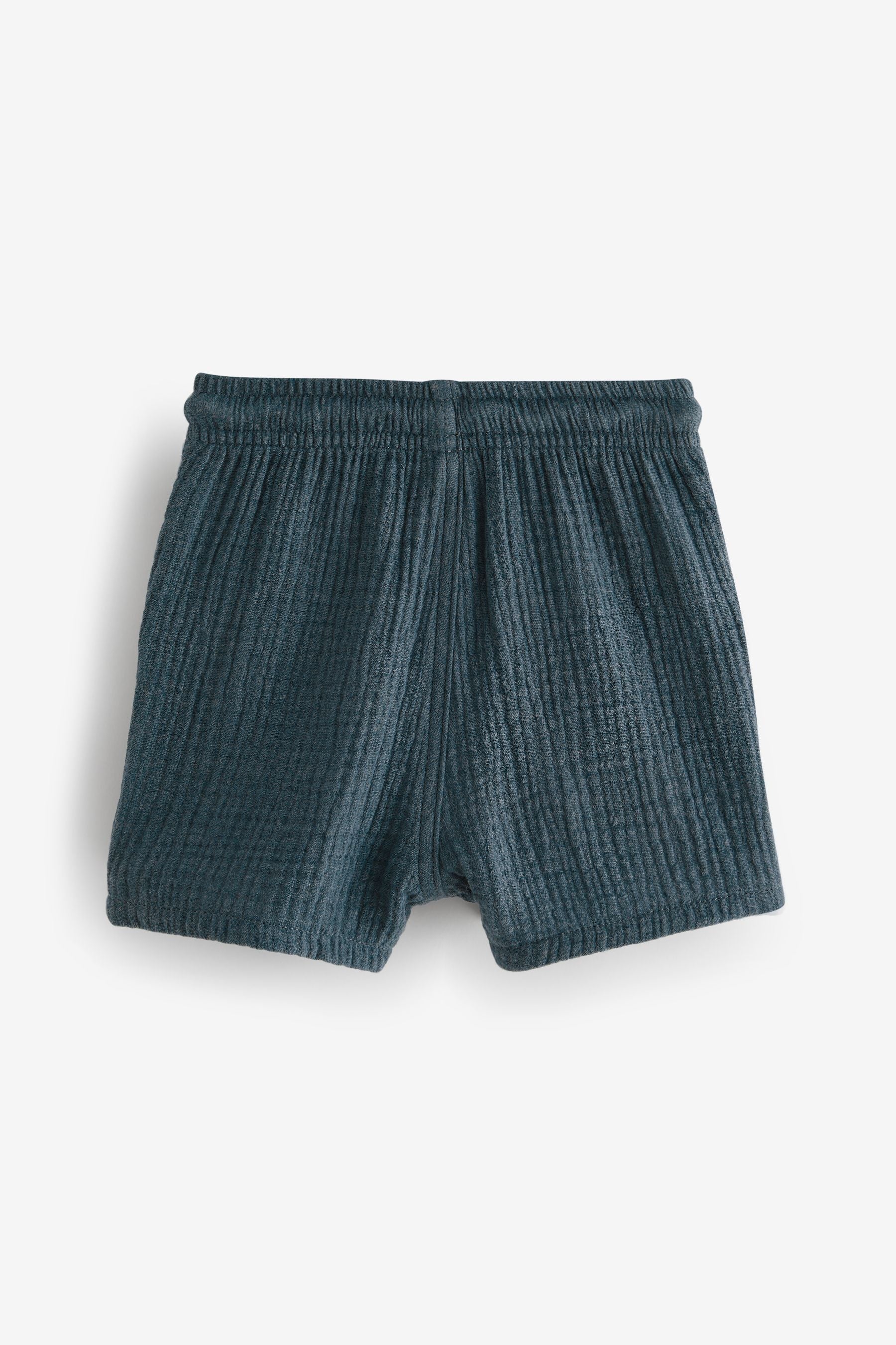 Navy Soft Textured Cotton Shorts (3mths-7yrs)