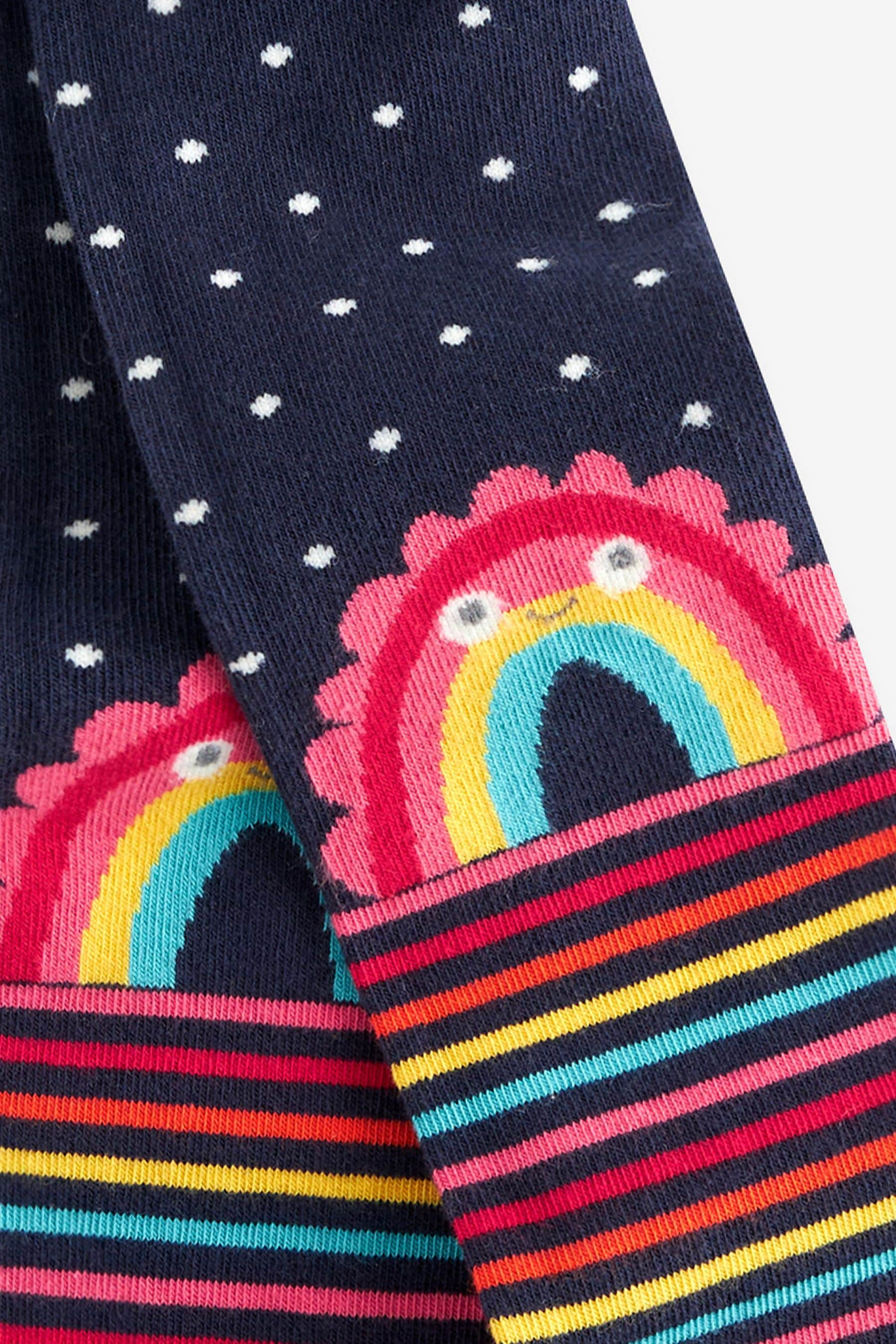 Navy Blue Cotton Rich Rainbow Tights