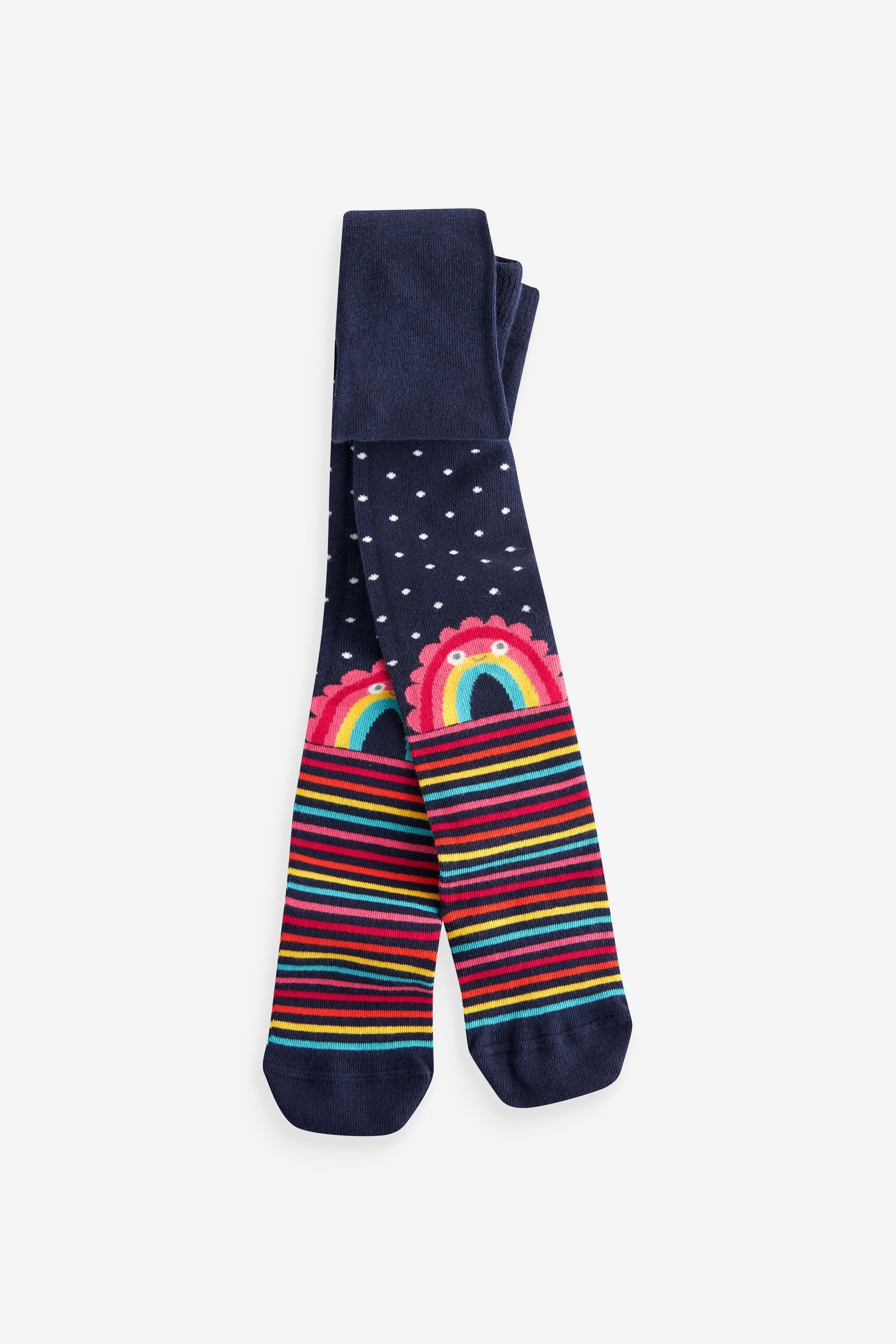 Navy Blue Cotton Rich Rainbow Tights