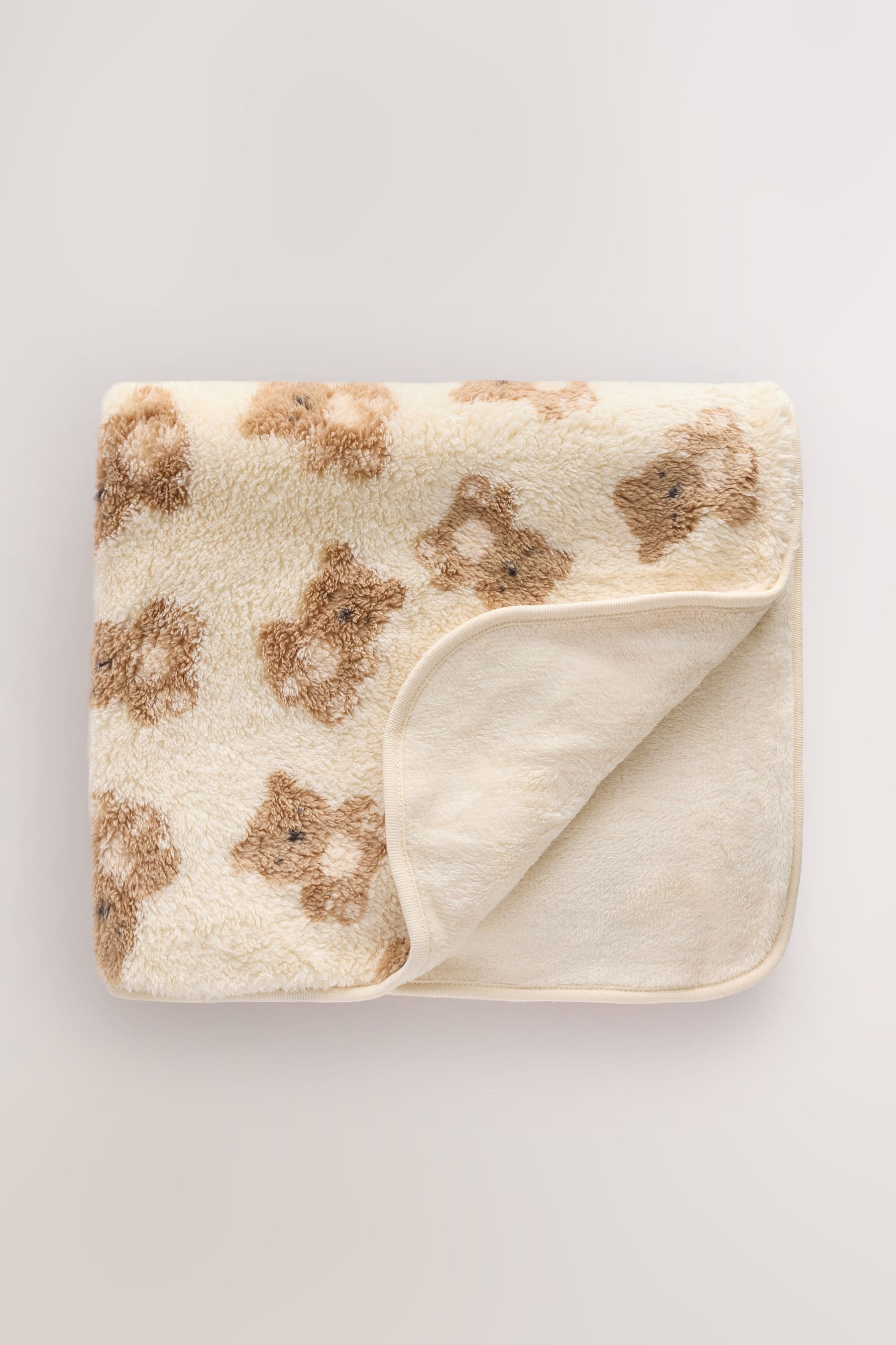 Cream Bear Baby Fleece Blanket