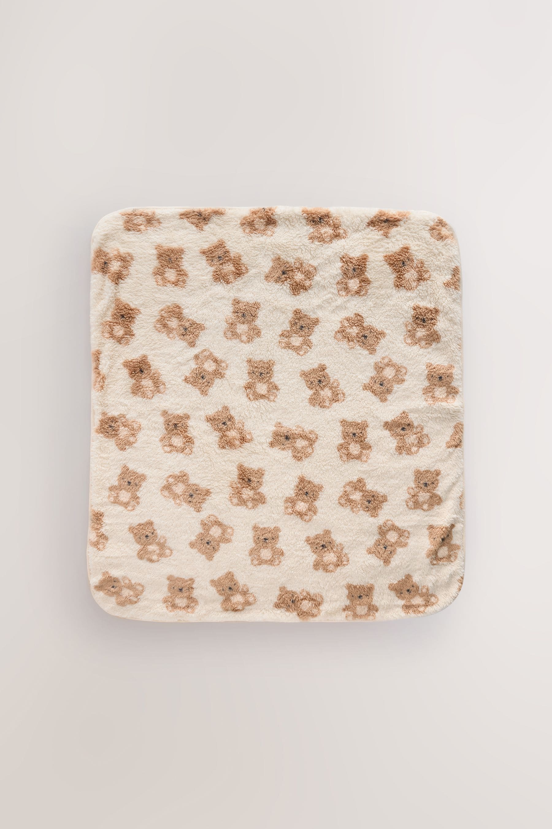 Cream Bear Fleece Baby Blanket