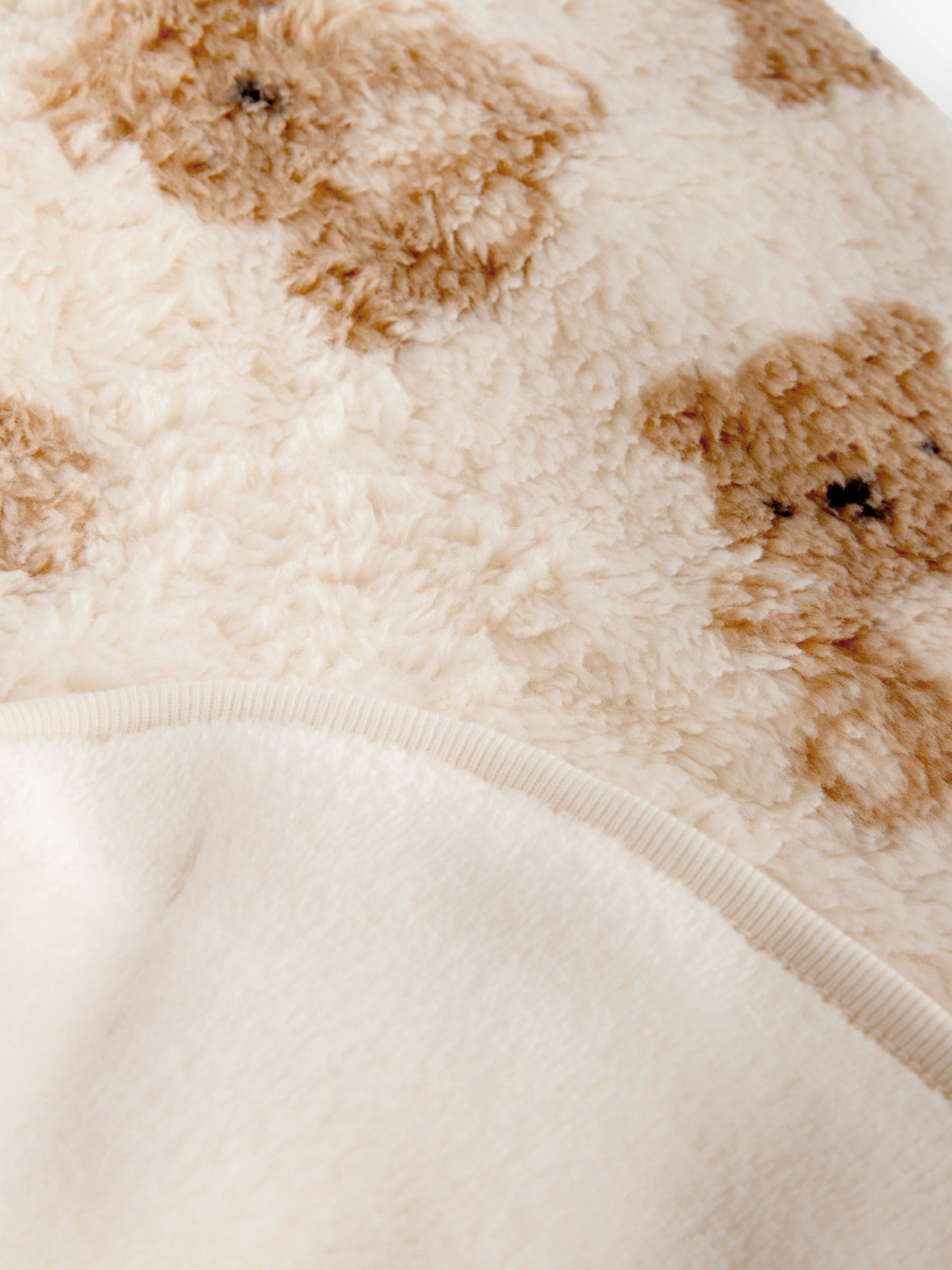 Cream Bear Fleece Baby Blanket