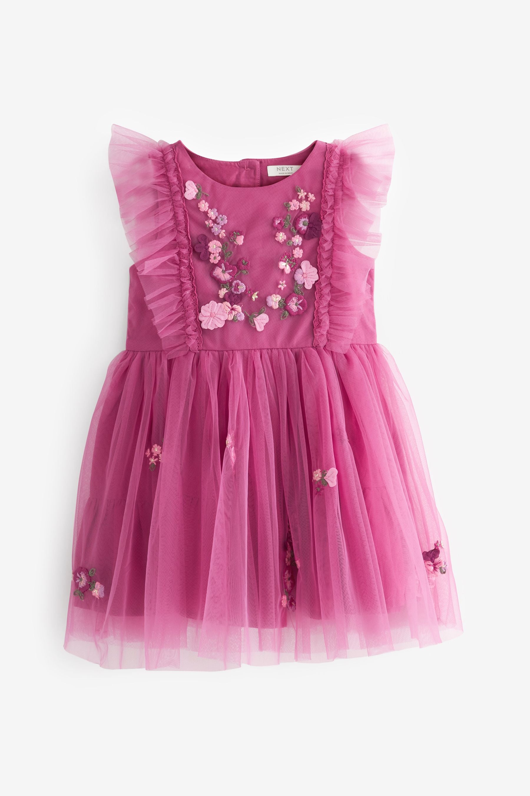 Berry Red Mesh Party Dress (3mths-8yrs)