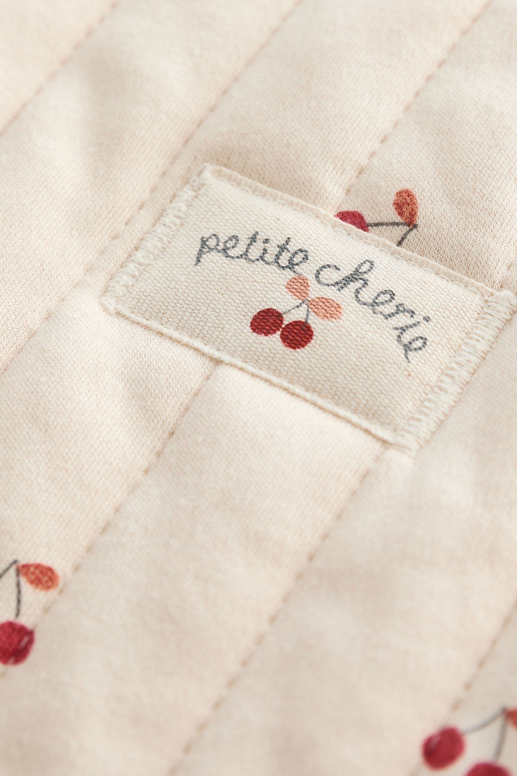 Natural Quilted Cherry Baby 2.5 Tog 100% Cotton Sleep Bag