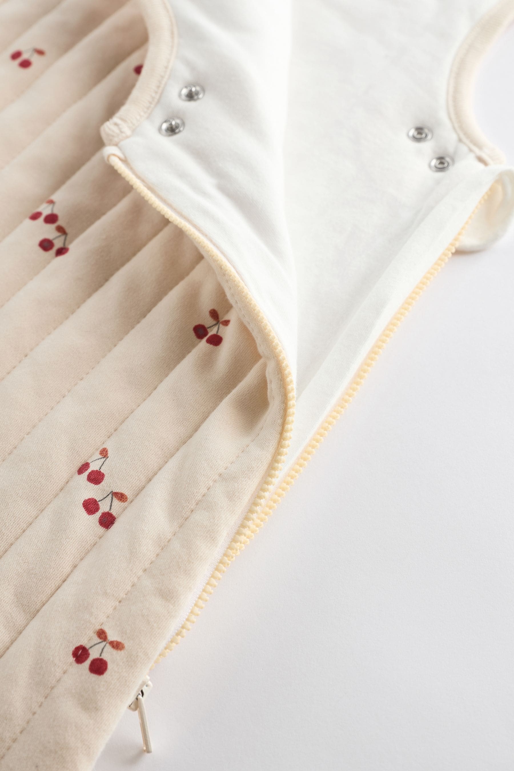 Natural Quilted Cherry Baby 2.5 Tog 100% Cotton Sleep Bag