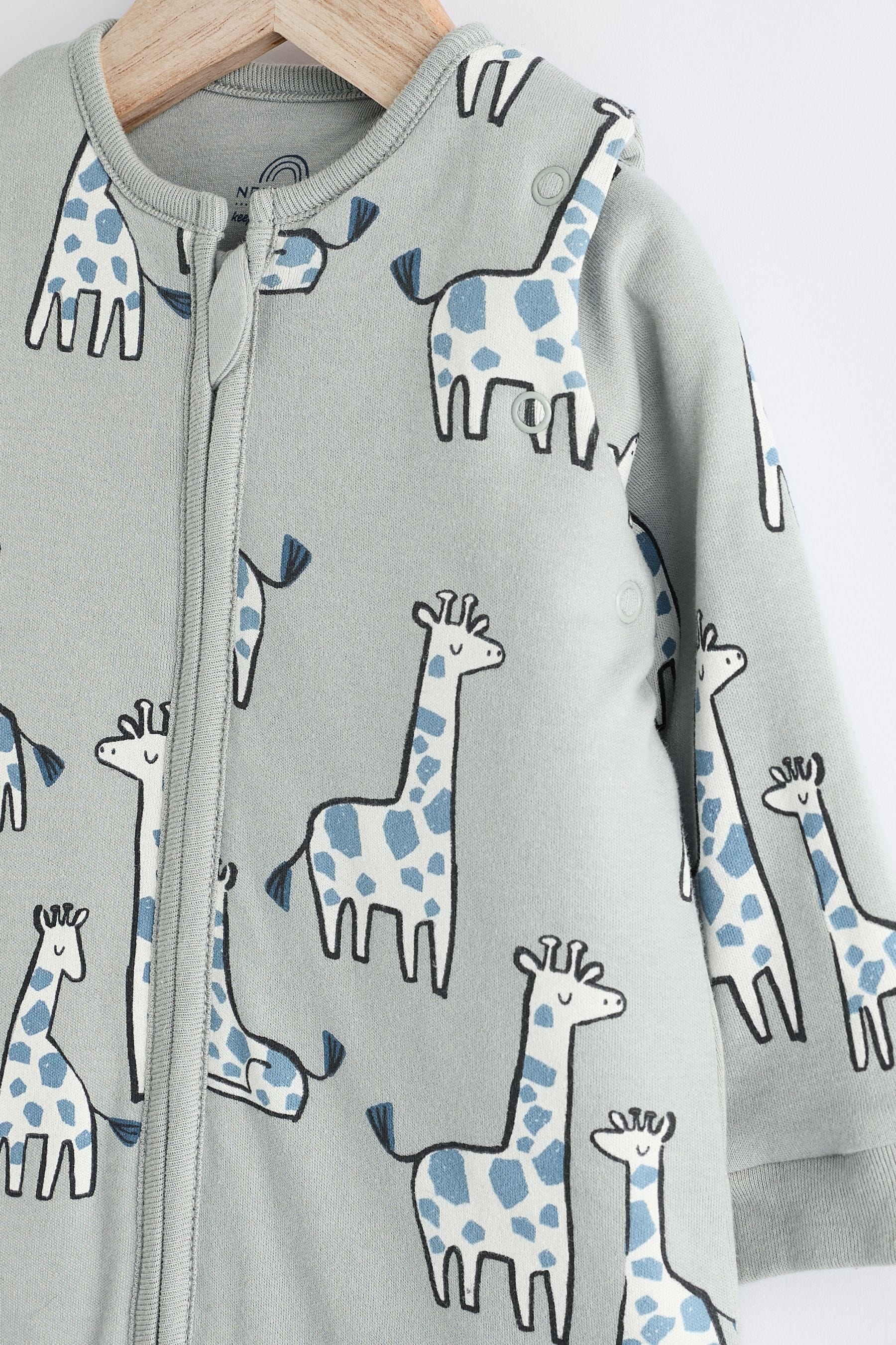 Grey Giraffe Print 2.5 Tog Removable Sleeve 100% Cotton Sleep Bag