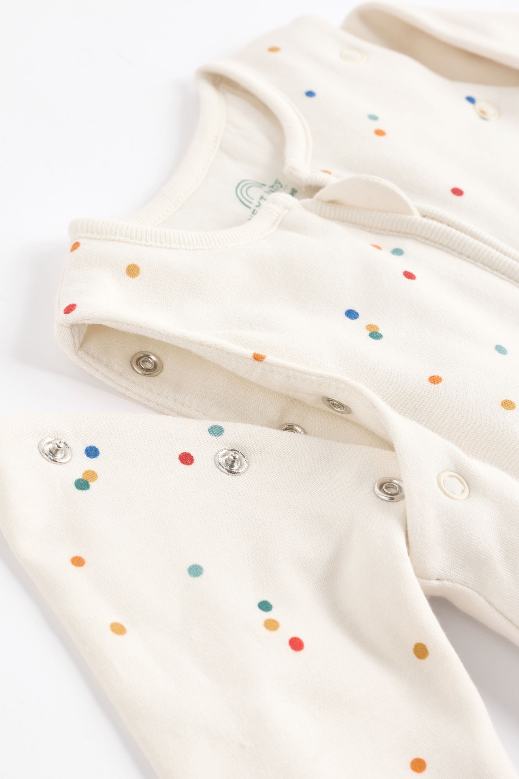 Natural Multi Spot Baby 2.5 Tog Detachable Sleeve 100% Cotton Sleep Bag