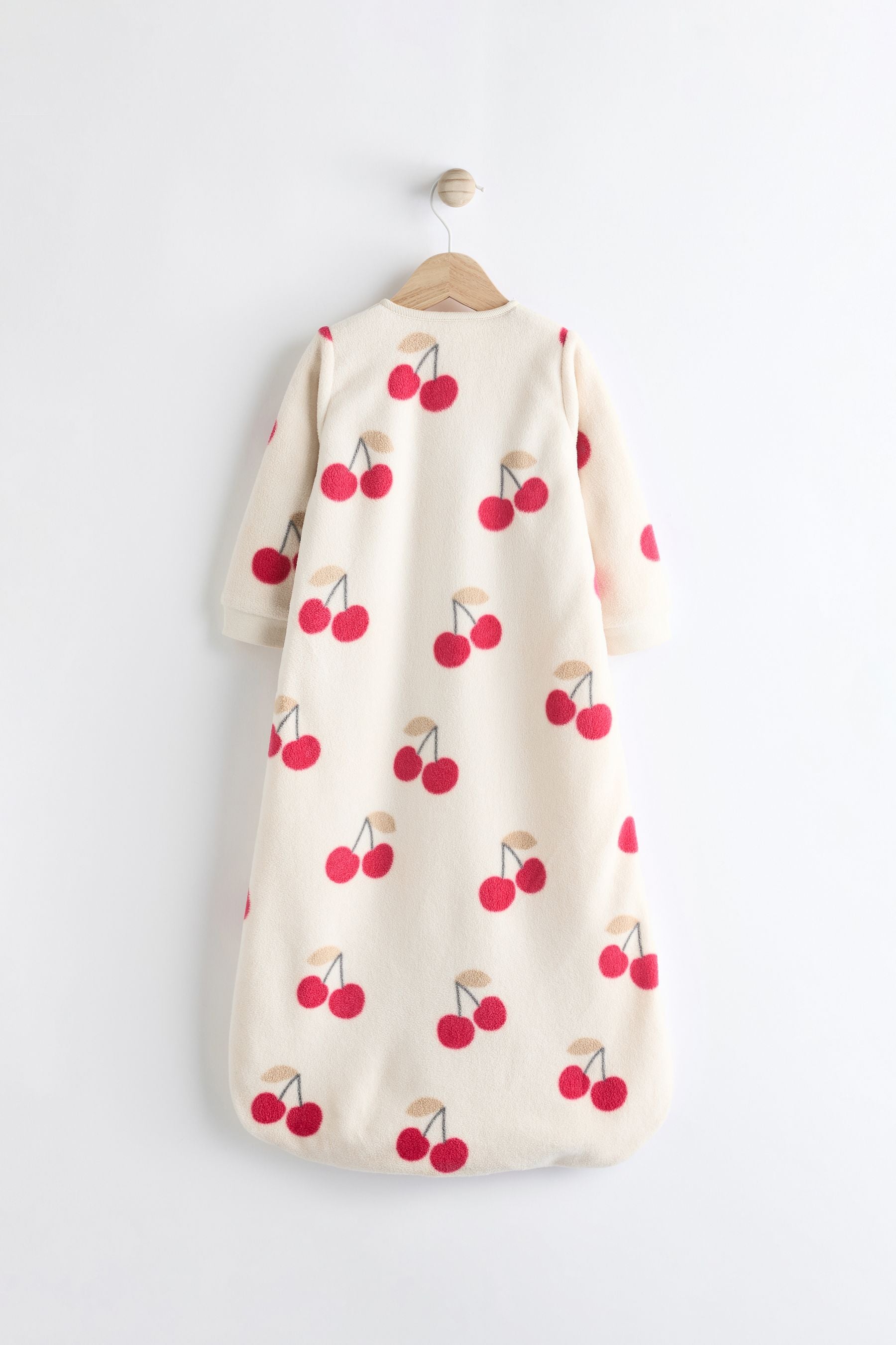 Natural Cherry Print 2.5 Tog Fleece Long Sleeve Sleep Bag