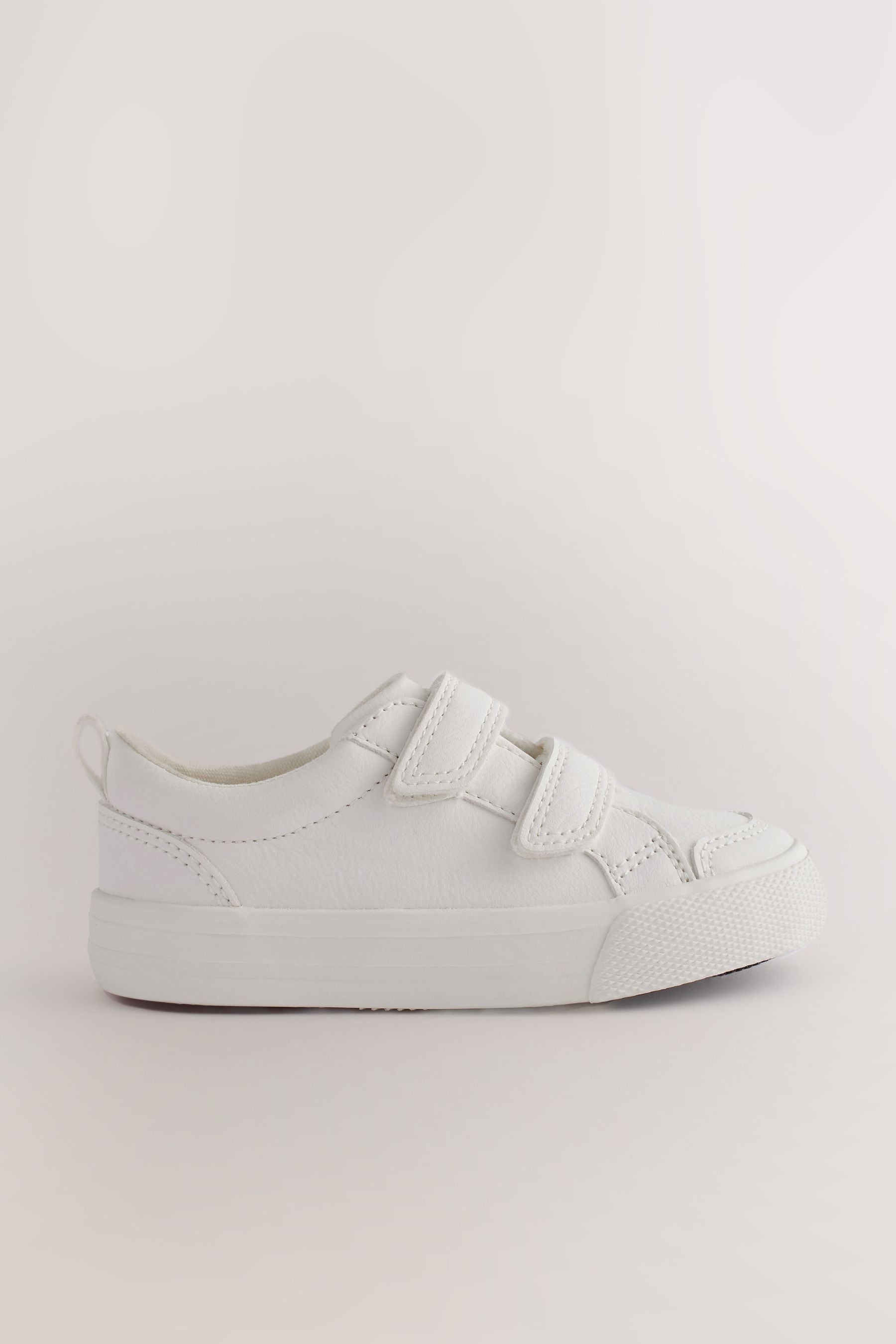 White Wide Fit (G) Two Strap Touch Fastening Trainers