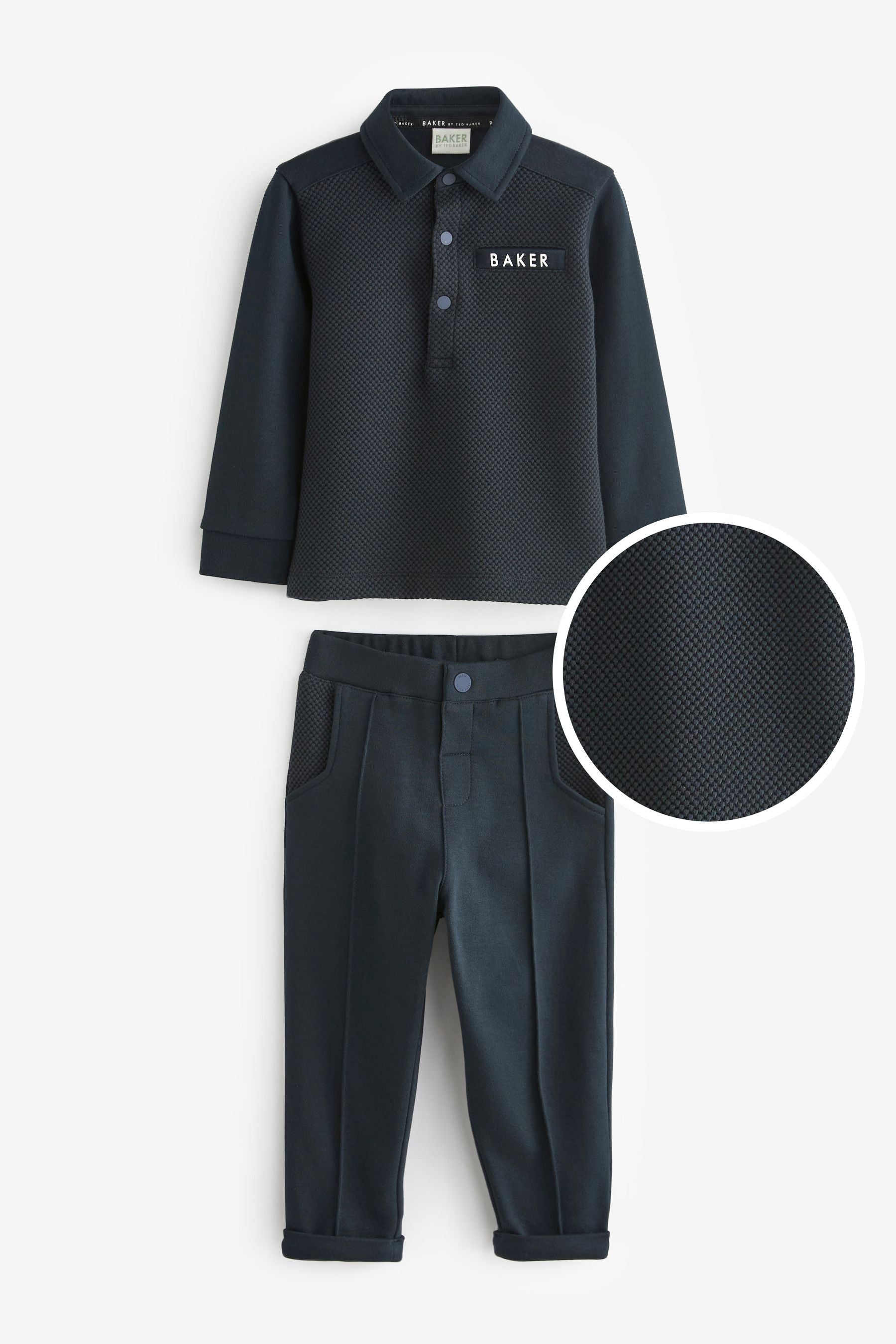 Baker by Ted Baker Textured Polo Shirt and Trousers Set