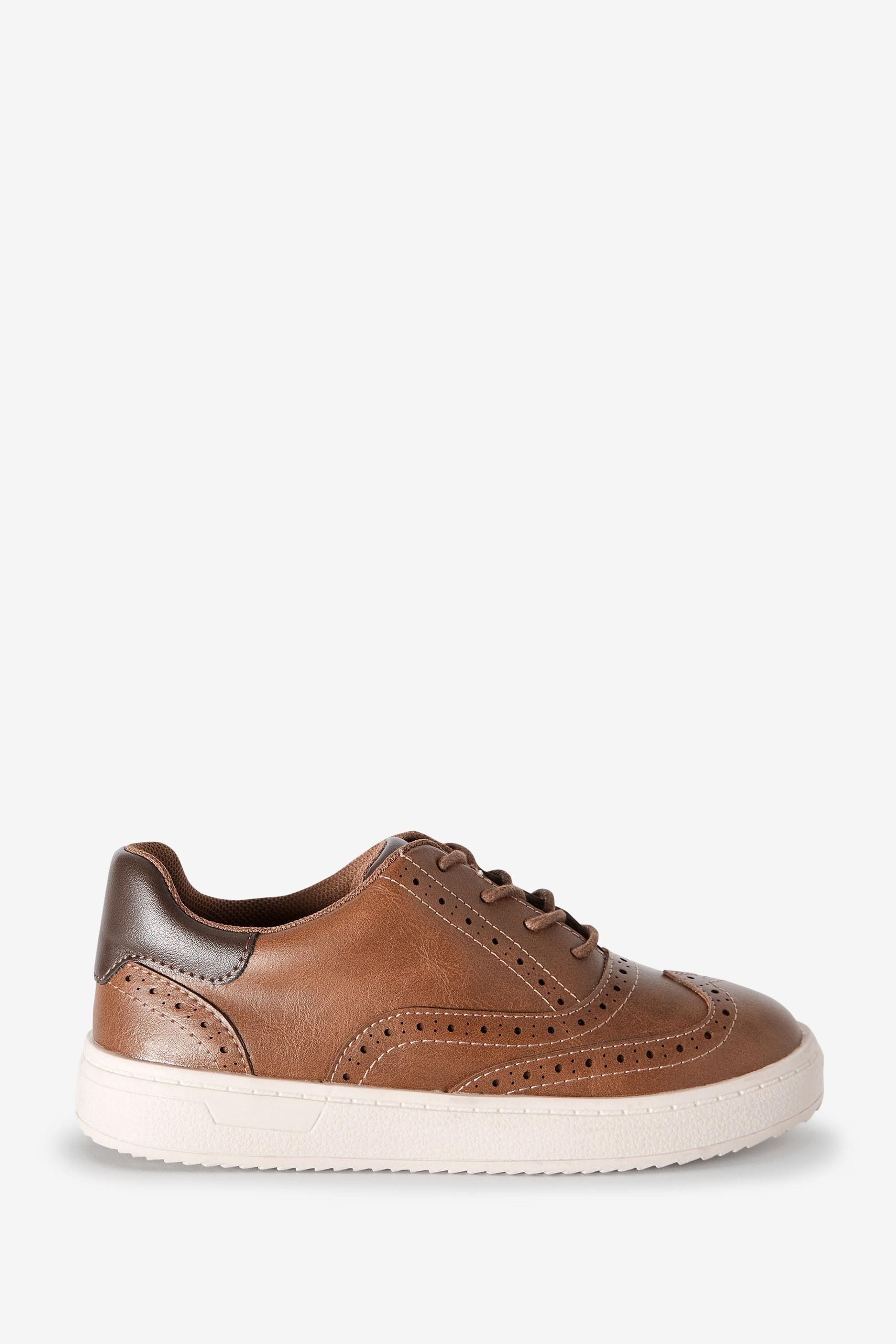 Tan Brown Lace-Up Brogue Shoes