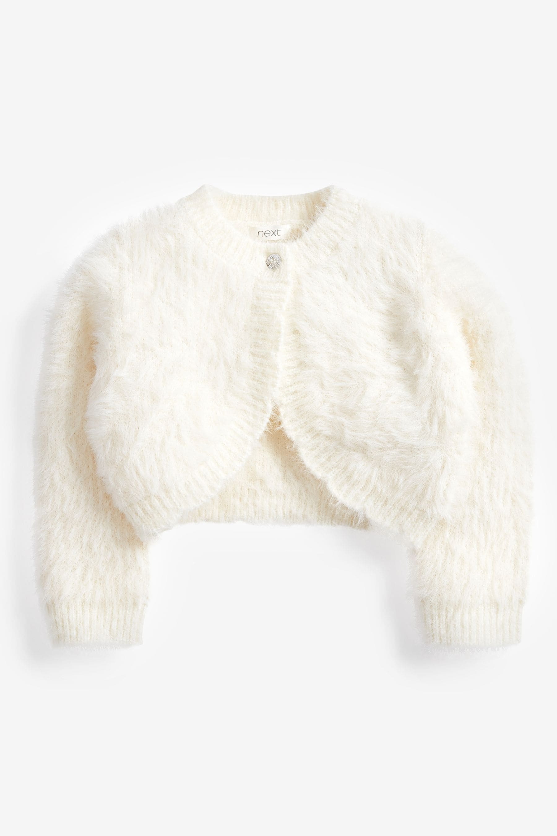 Ecru White Fluffy Shrug Cardigan (12mths-16yrs)