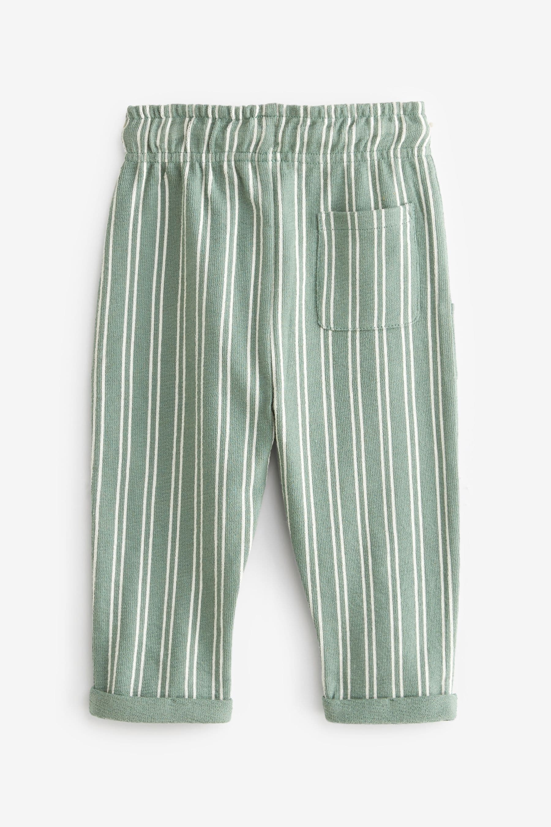 Light Blue/Teal Lightweight 100% Cotton Stripe Jersey Joggers (3mths-7yrs)