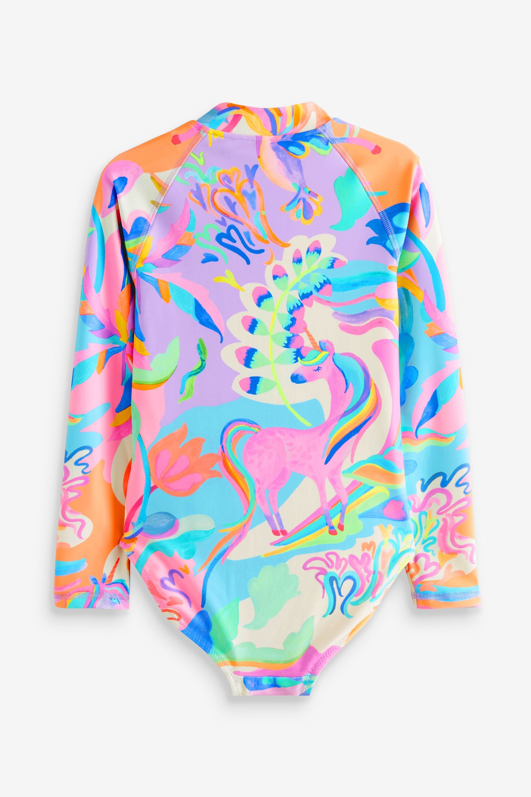 Multi Bright Unicorn Long Sleeved Swimsuit (3-16yrs)