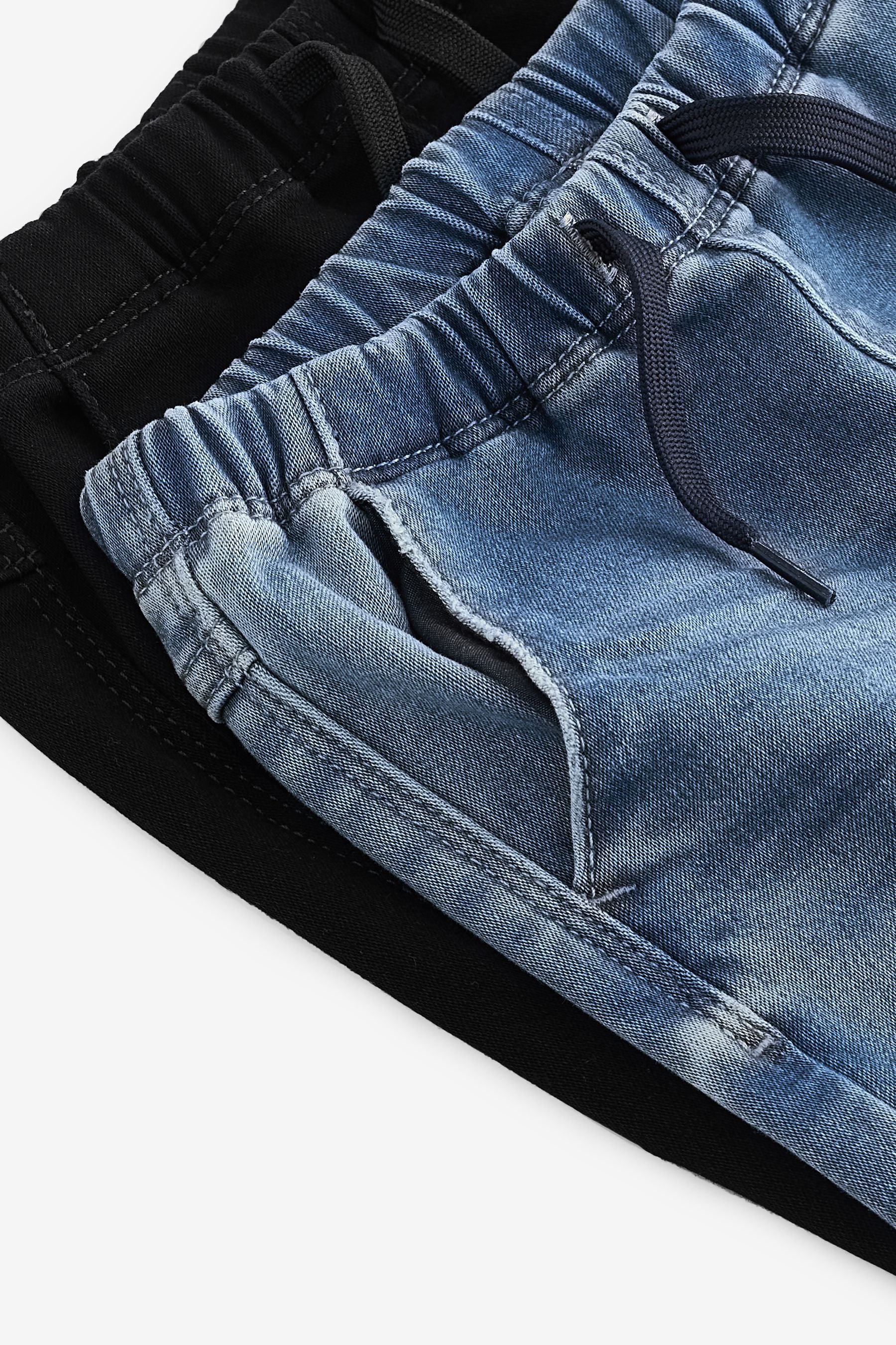 Blue Black Denim Supersoft Pull-On Jeans With Stretch 2 Pack (3mths-7yrs)