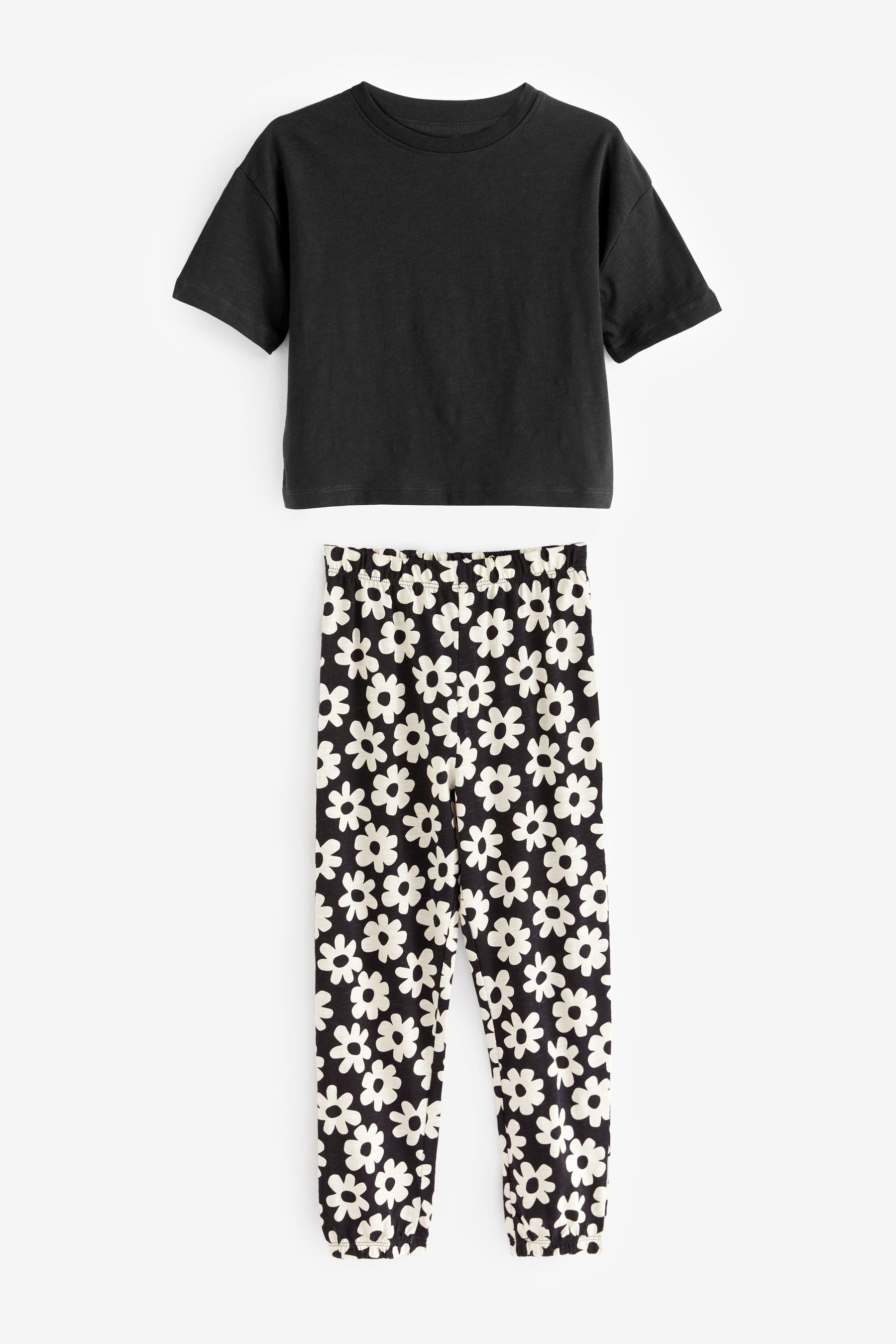 Black/White Joggers Pyjamas 2 Pack (3-16yrs)