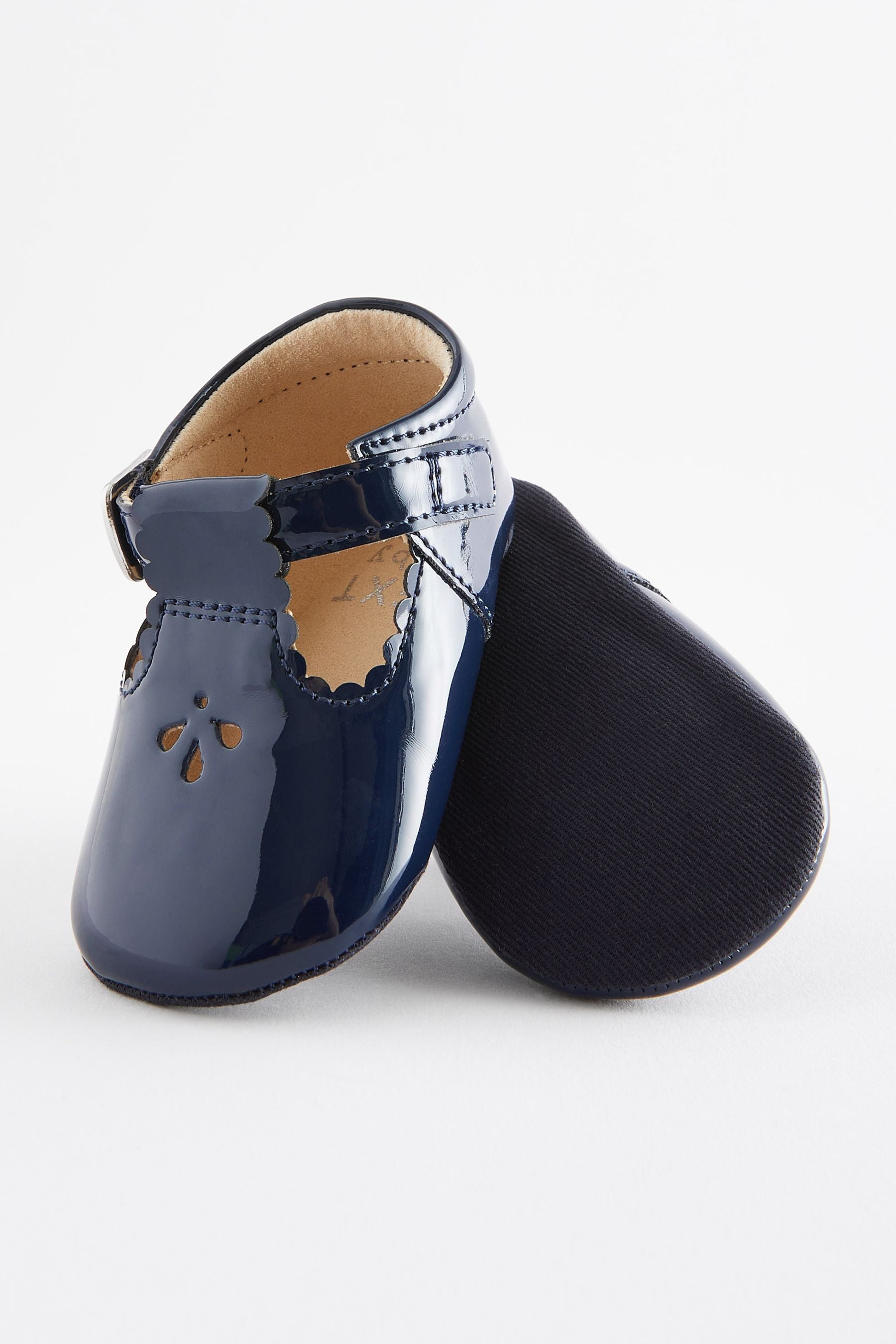 Navy Blue T-Bar Baby Shoes (0-24mths)