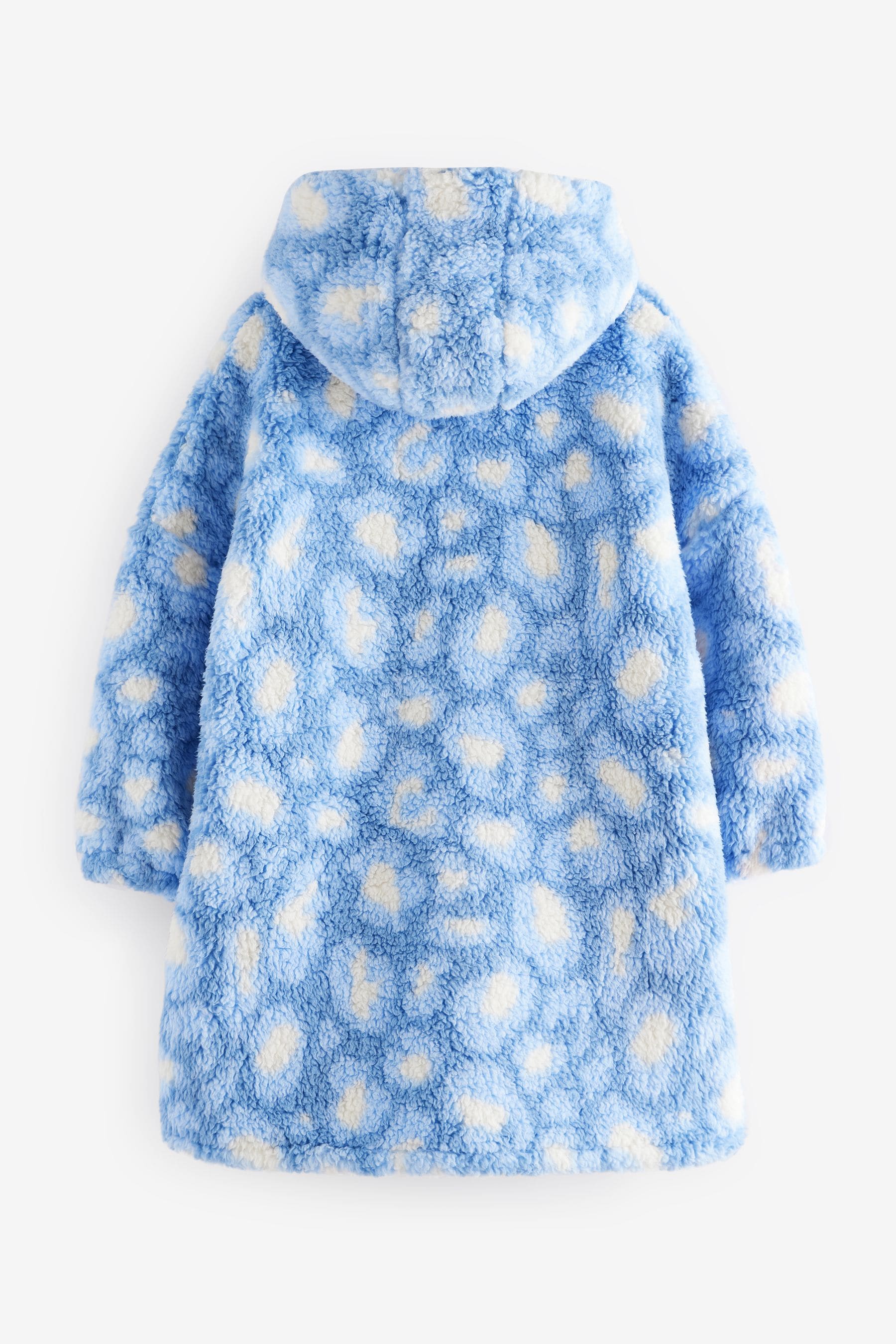 Blue Animal Print Fleece Hooded Blanket (3-16yrs)