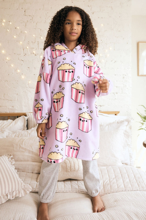 Lilac Purple Popcorn Blanket Hoodie (3-16yrs)