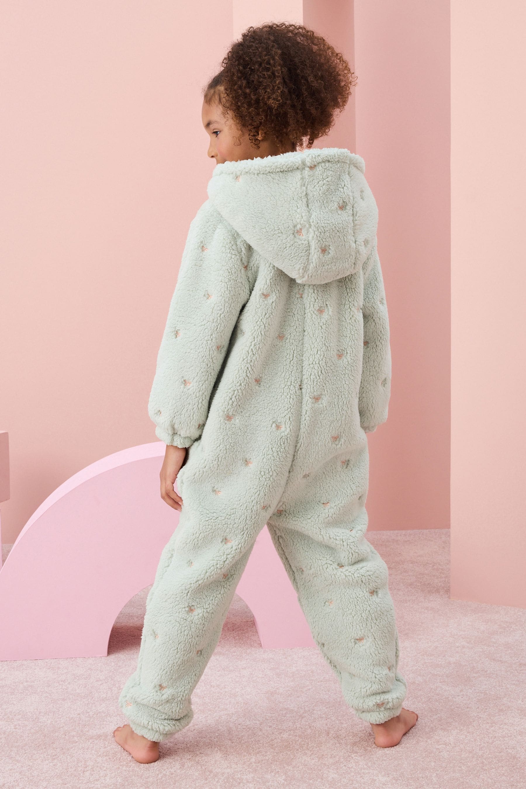 Sage Green Flower Fleece All-In-One (1.5-16yrs)