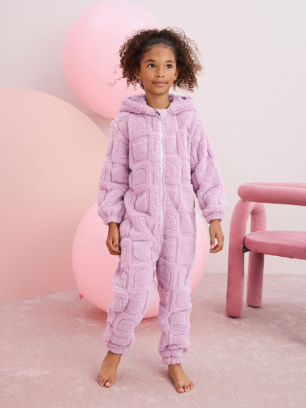 Lilac Purple Cat Fleece All-In-One (1.5-16yrs)