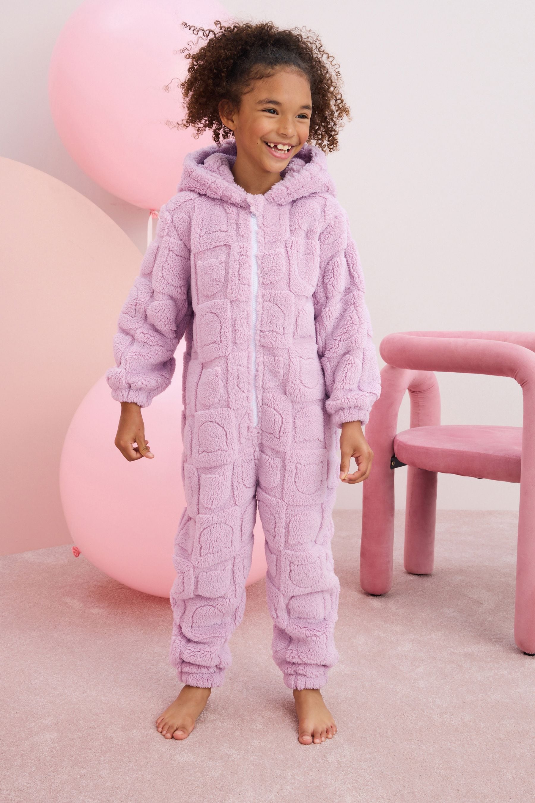 Lilac Purple Cat Fleece All-In-One (1.5-16yrs)