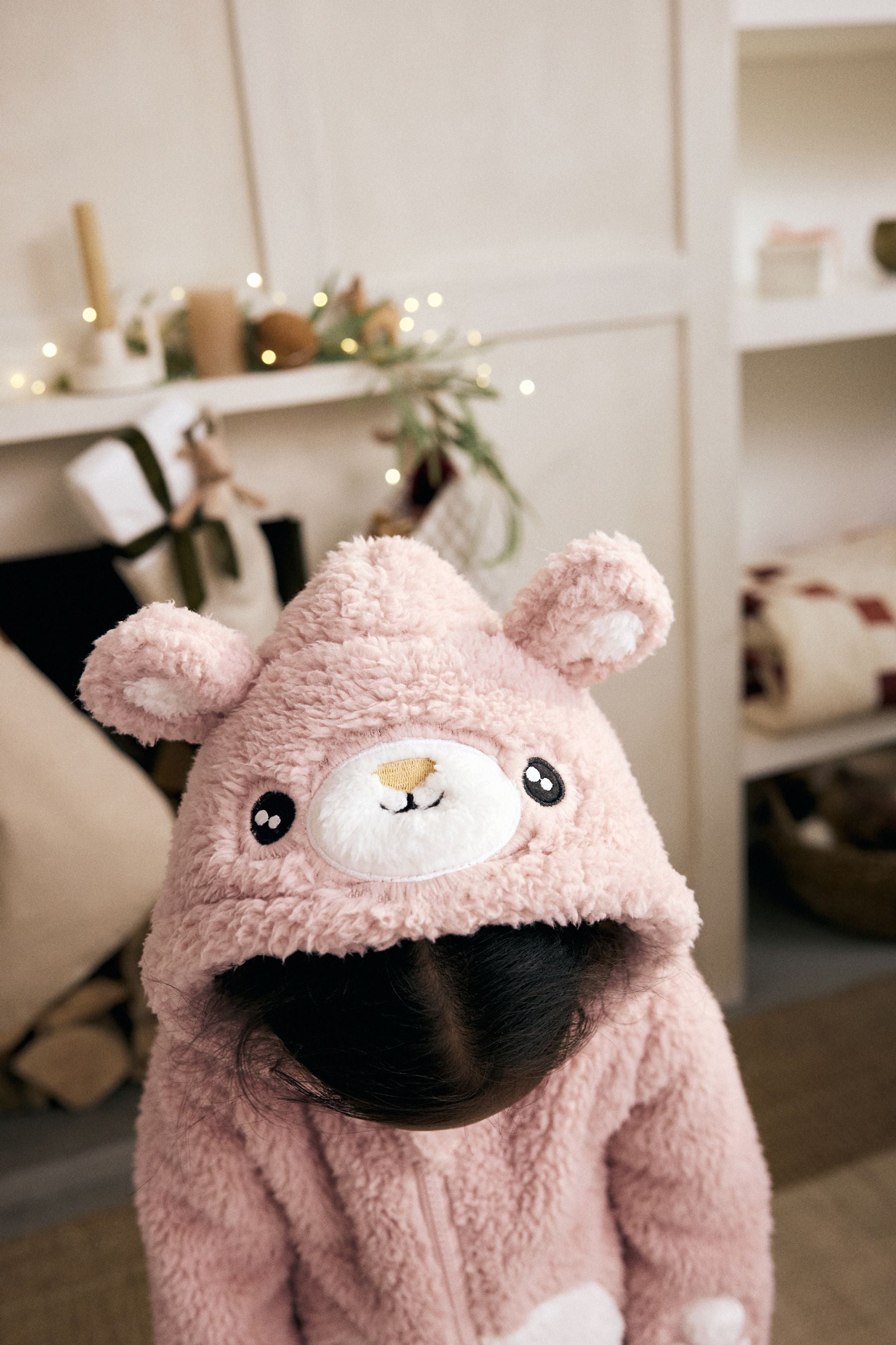 Pink Bear Fleece All-In-One (1.5-12yrs)