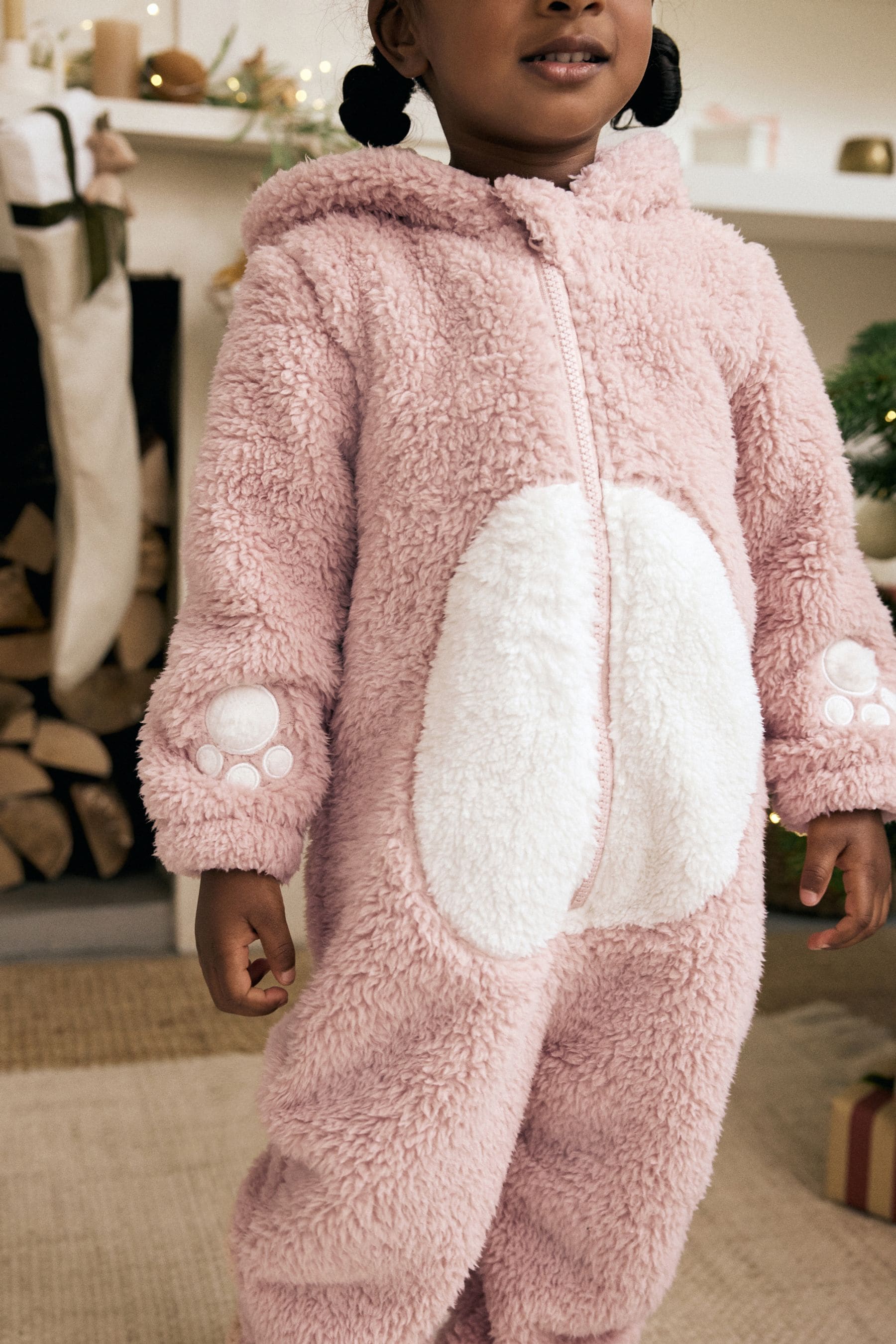 Pink Bear Fleece All-In-One (1.5-12yrs)