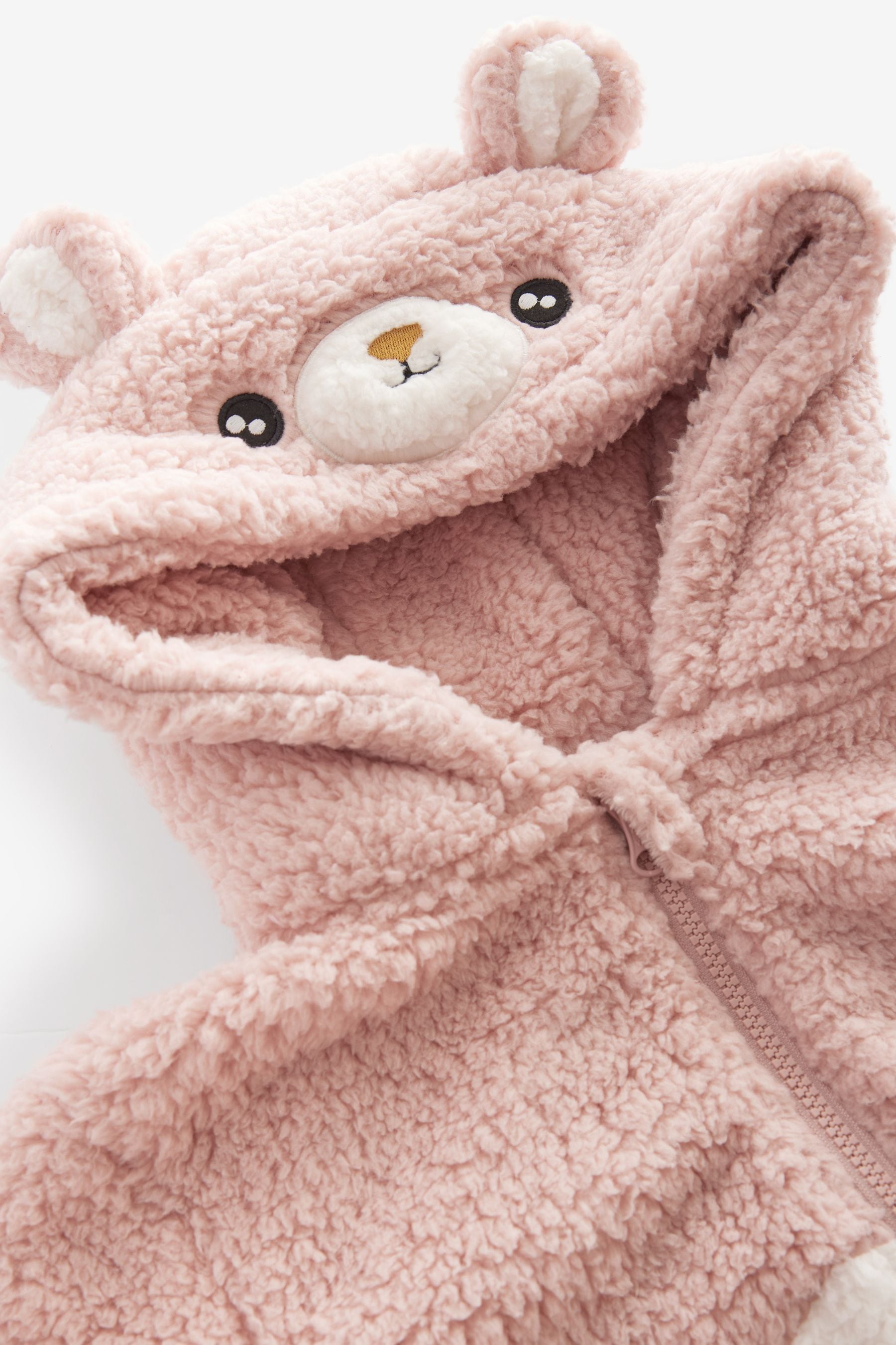 Pink Bear Fleece All-In-One (1.5-12yrs)