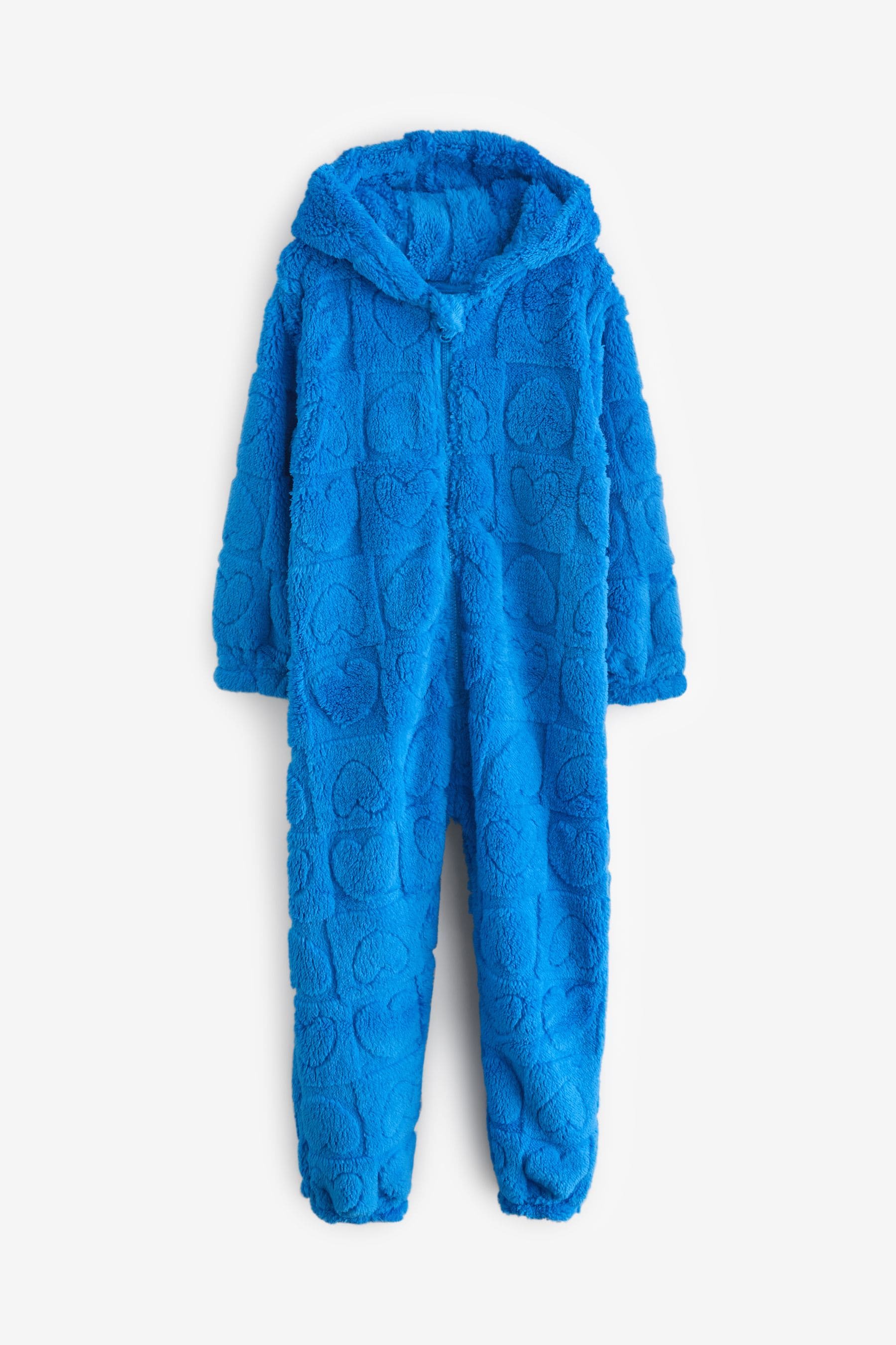 Cobalt Blue Heart Fleece All-In-One (1.5-16yrs)