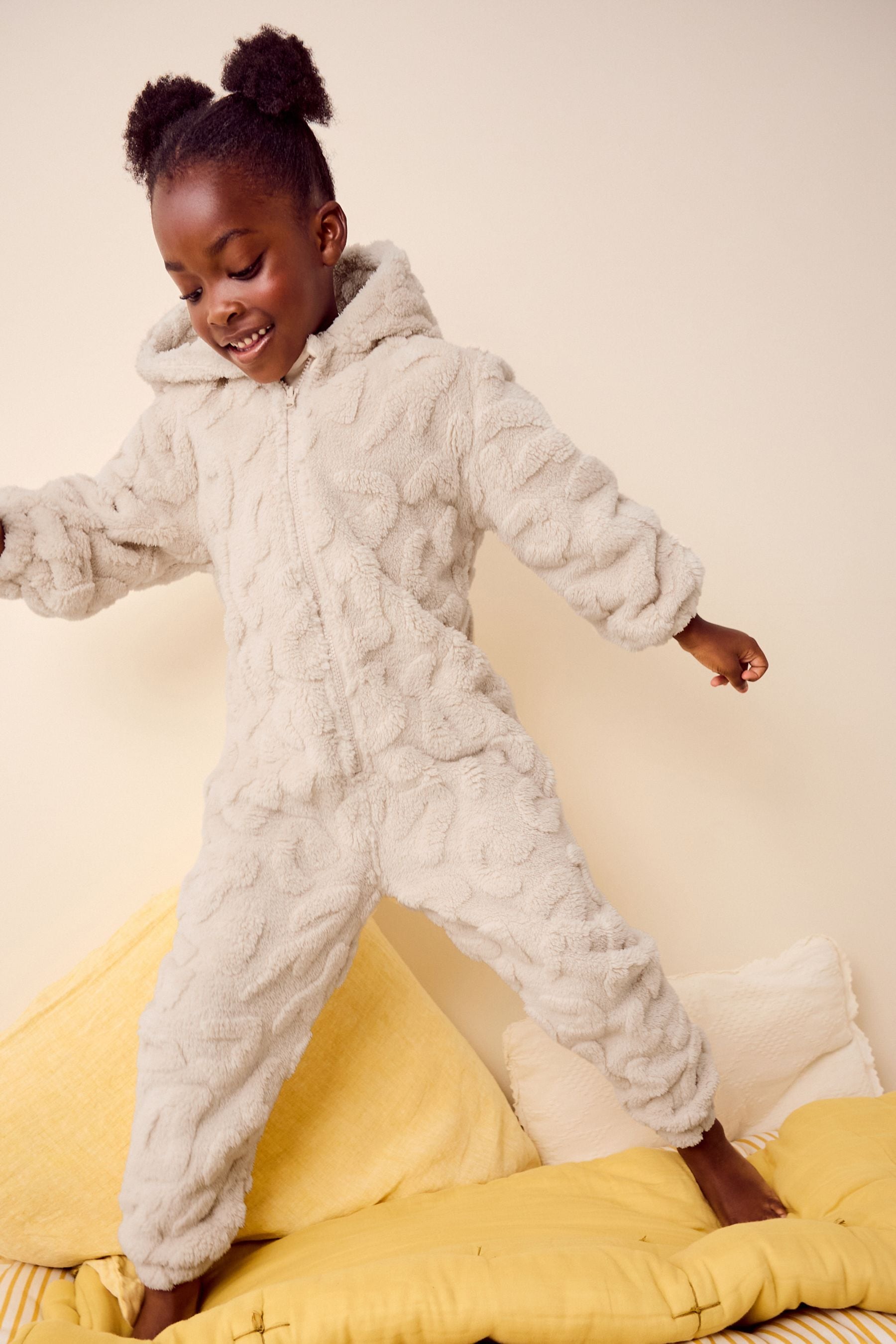 Cream Animal Fleece All-In-One (1.5-16yrs)