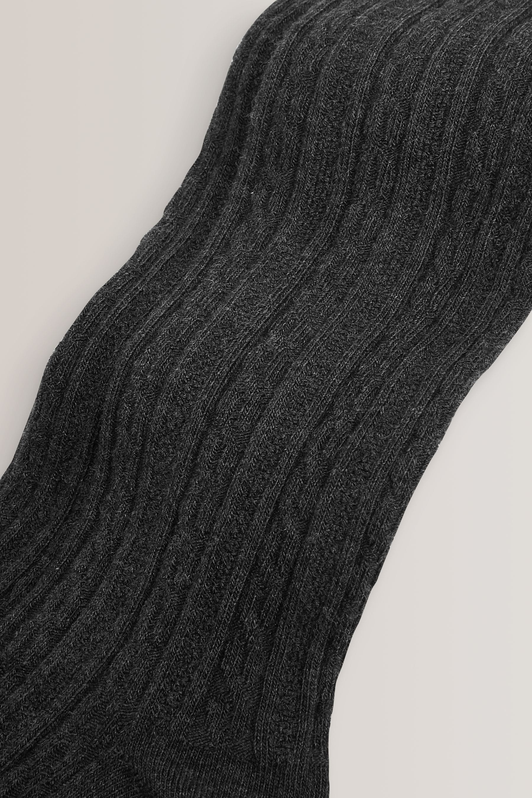 Charcoal Grey Cotton Rich Cable Tights