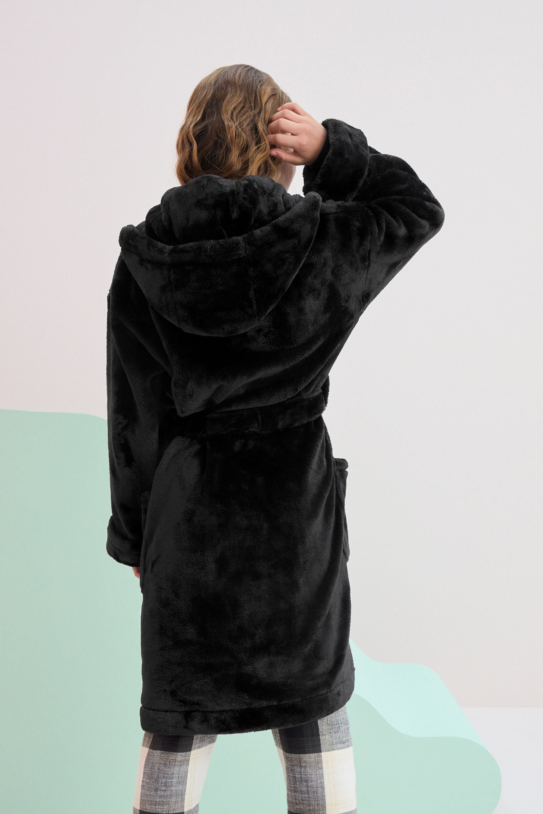 Black Soft Touch Fleece Dressing Gown (9mths-16yrs)