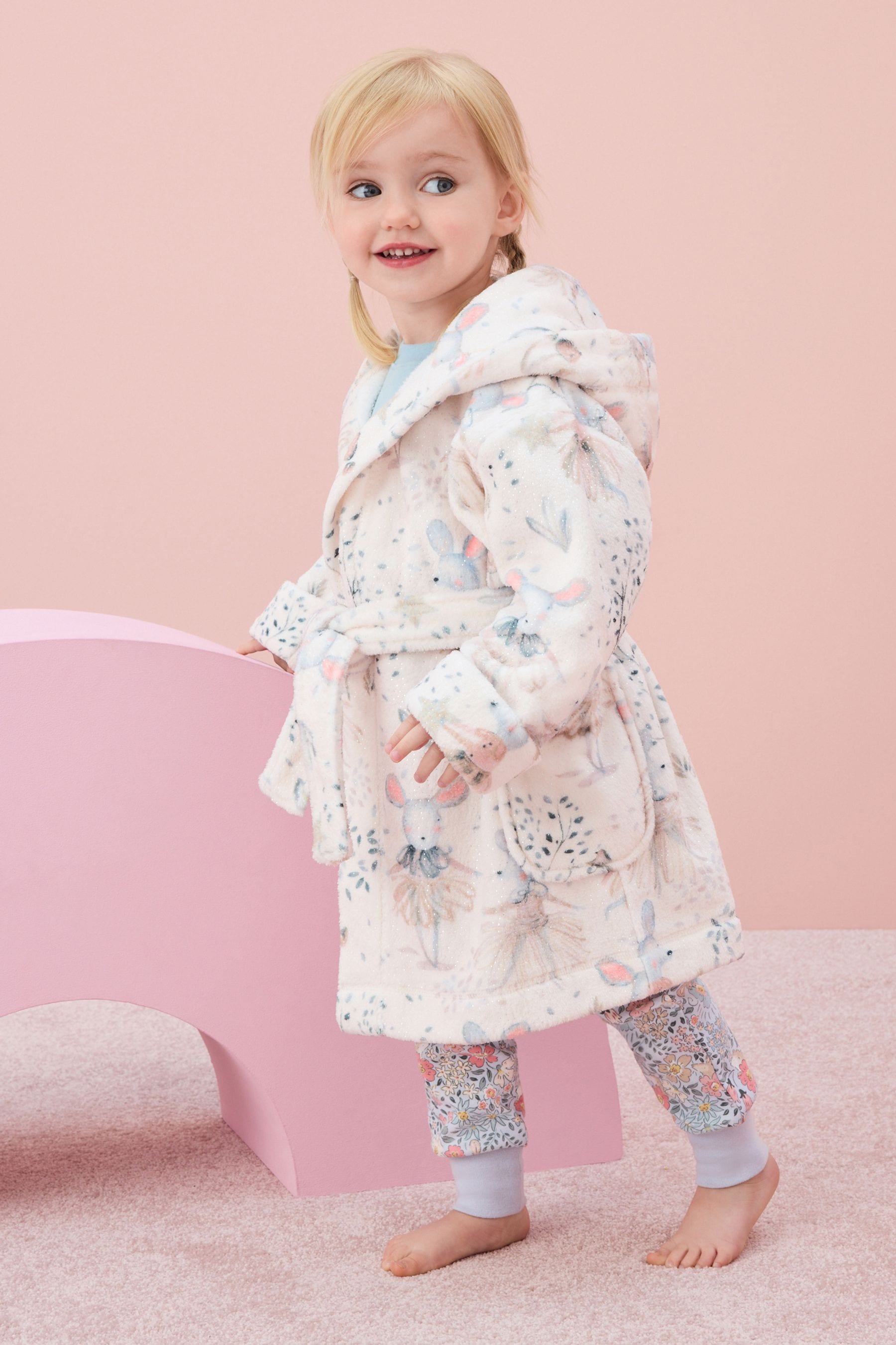 Cream Mouse Fairy Soft Touch Fleece Dressing Gown (9mths-10yrs)