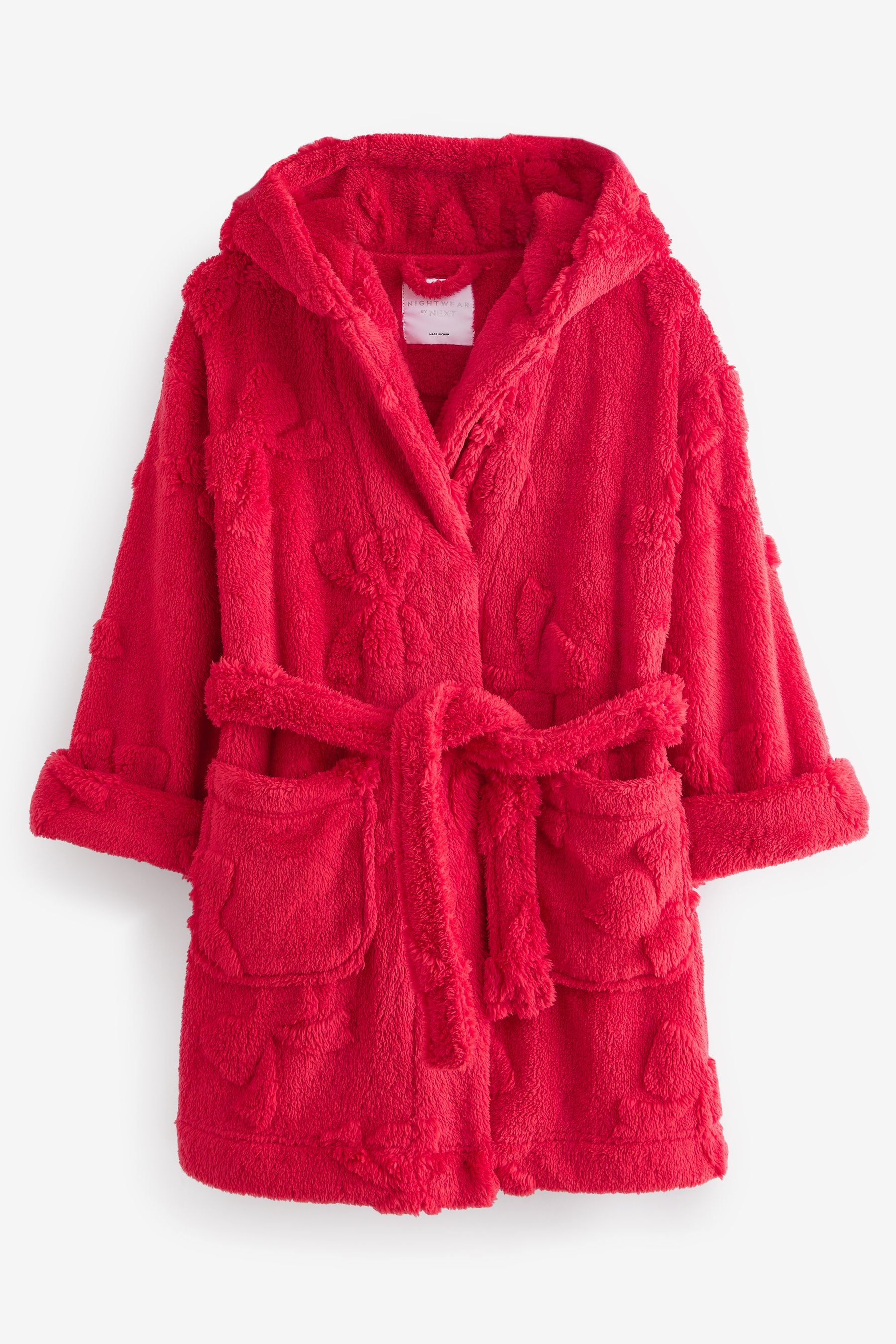 Red Bow Jacquard Fleece Dressing Gown (9mths-16yrs)