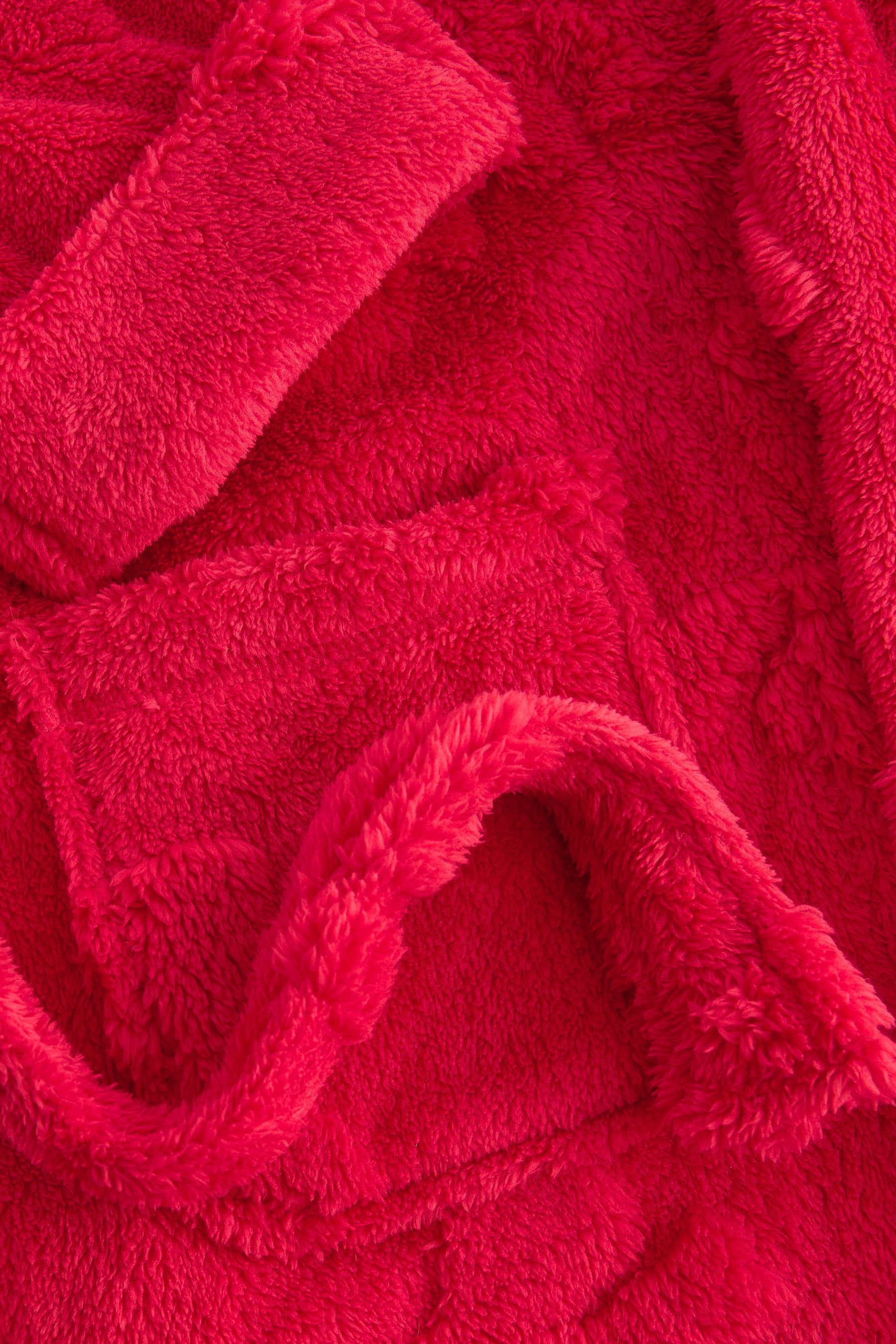 Red Bow Jacquard Fleece Dressing Gown (9mths-16yrs)