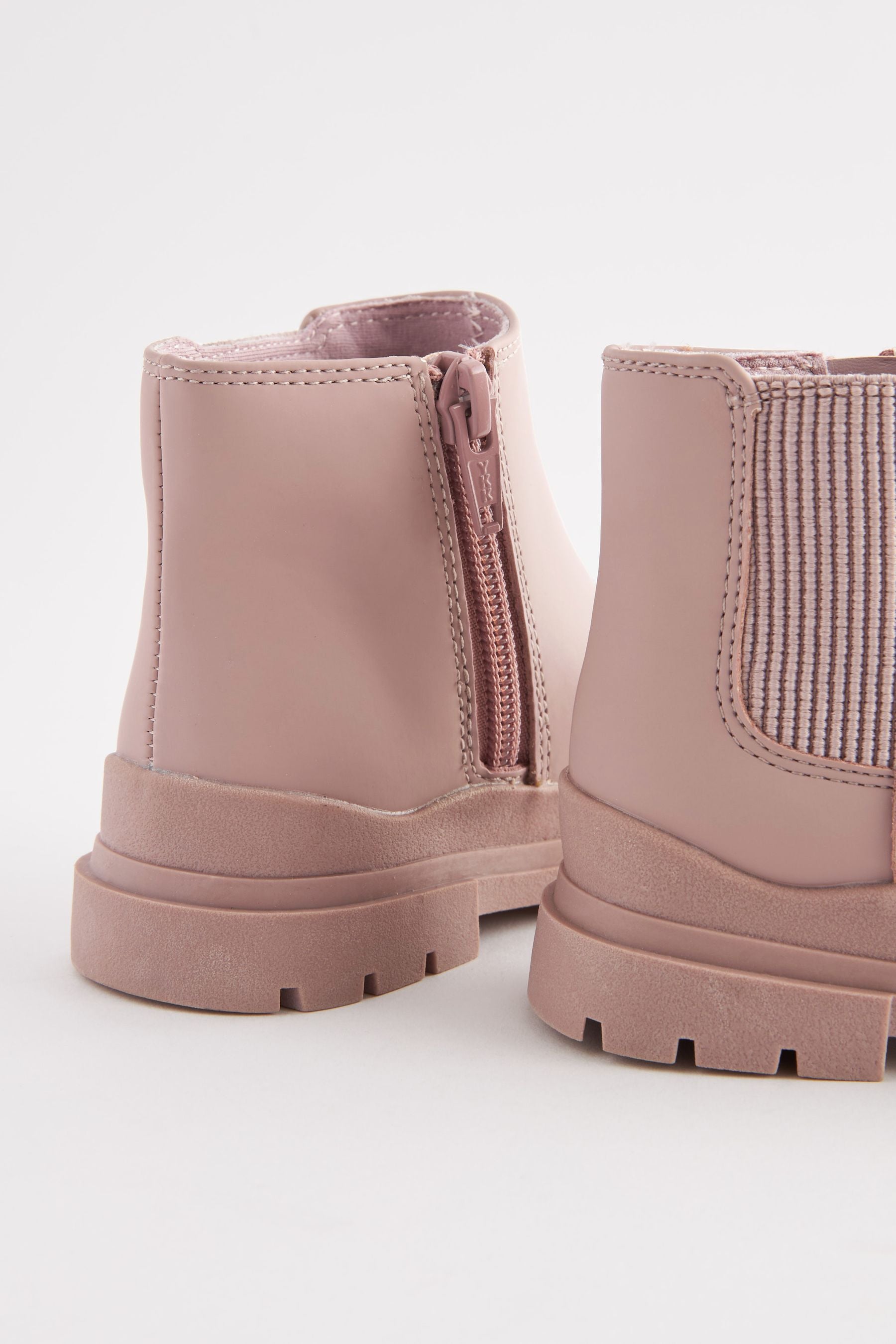 Pink Chelsea Chunky Boots