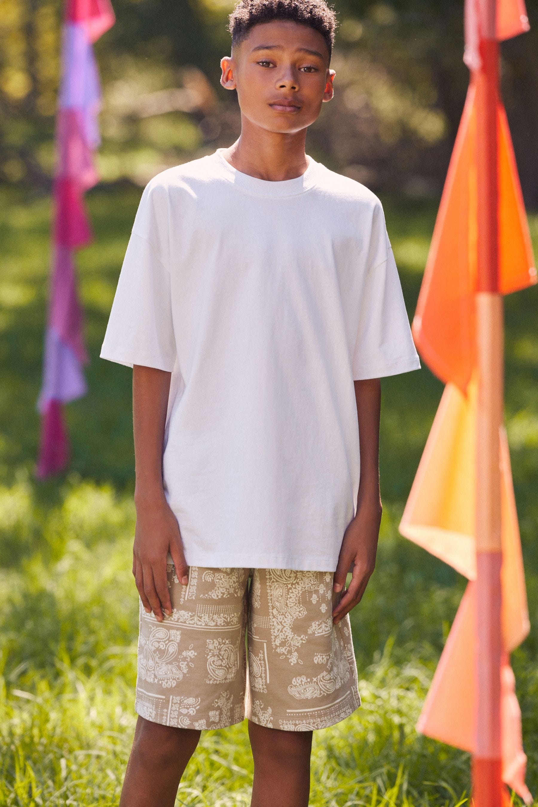 Stone Bandana Print Jersey Shorts (3-16yrs)