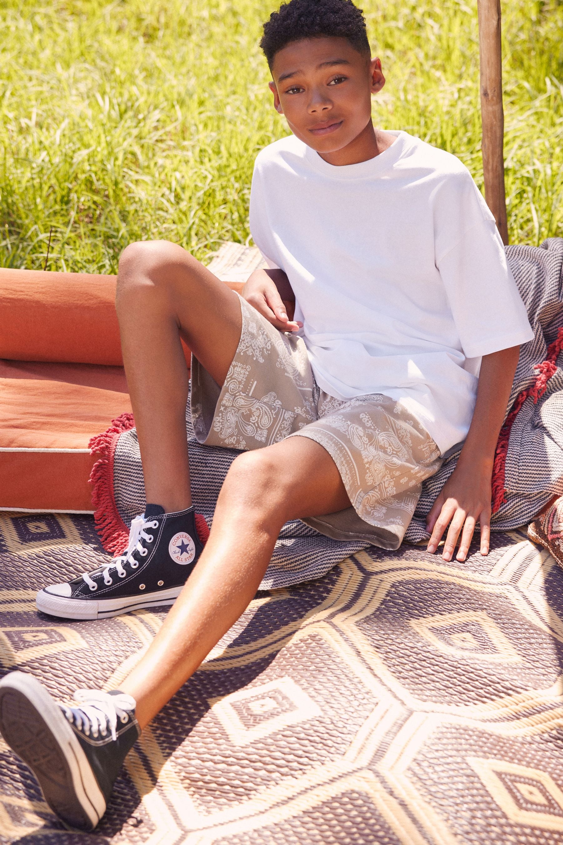 Stone Bandana Print Jersey Shorts (3-16yrs)