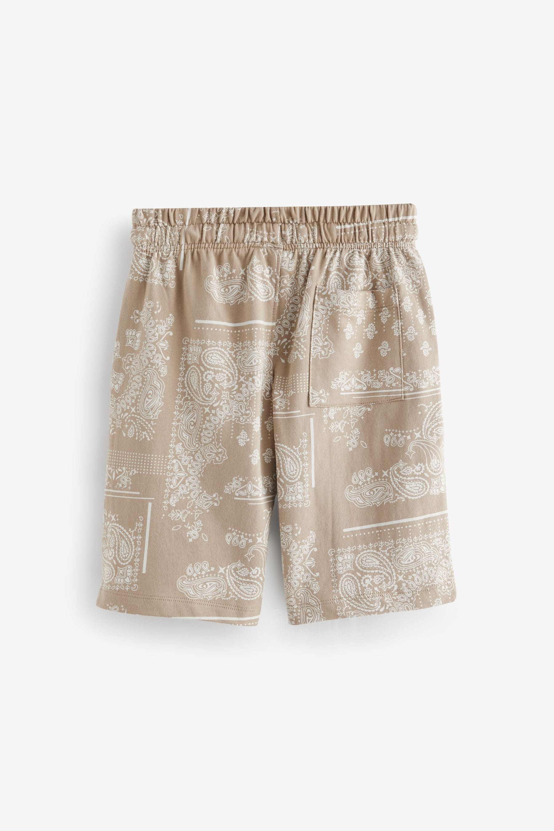 Stone 100% Cotton Bandana Print Jersey Shorts (3-16yrs)