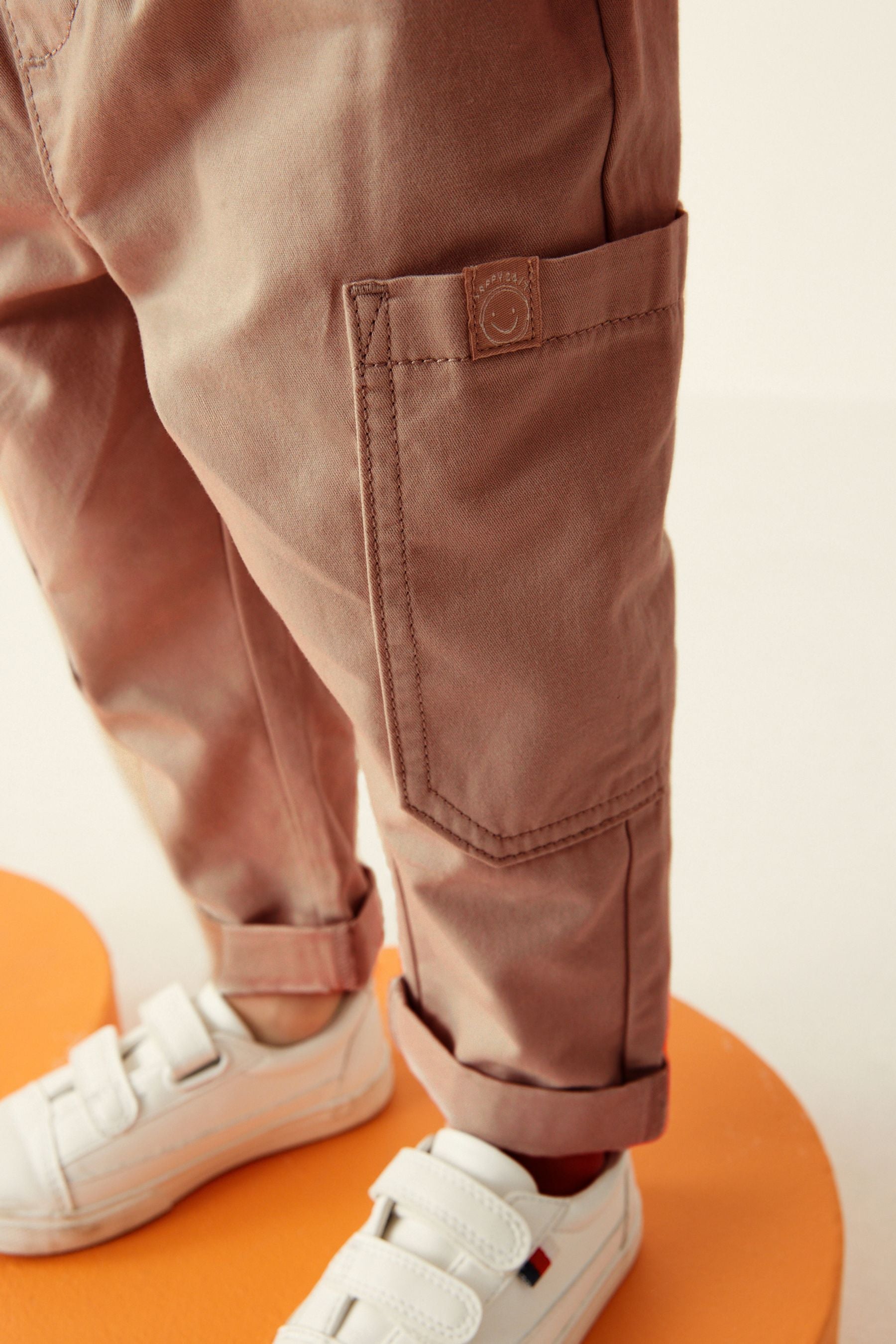 Peach Pink Side Pocket Pull-On Trousers (3mths-7yrs)