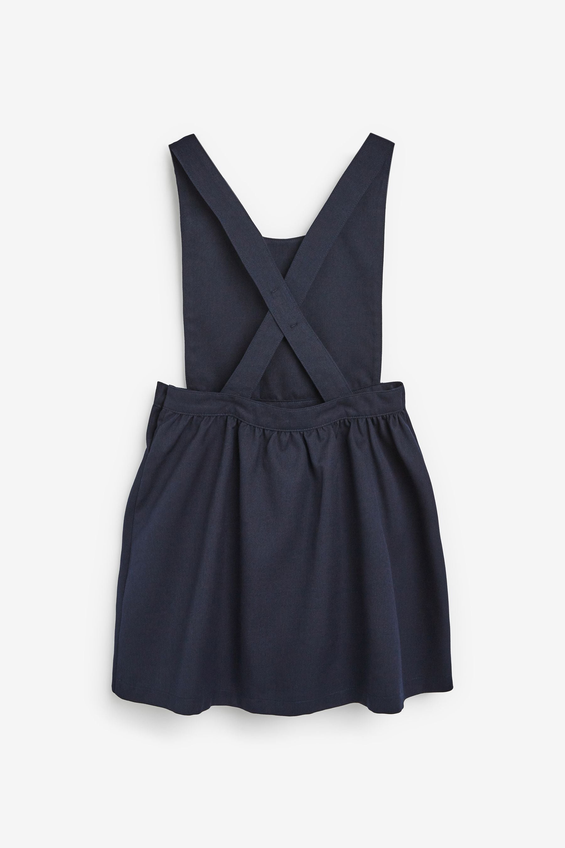 Navy Bow Pocket Detail School Pinafore Dress (3-14yrs)