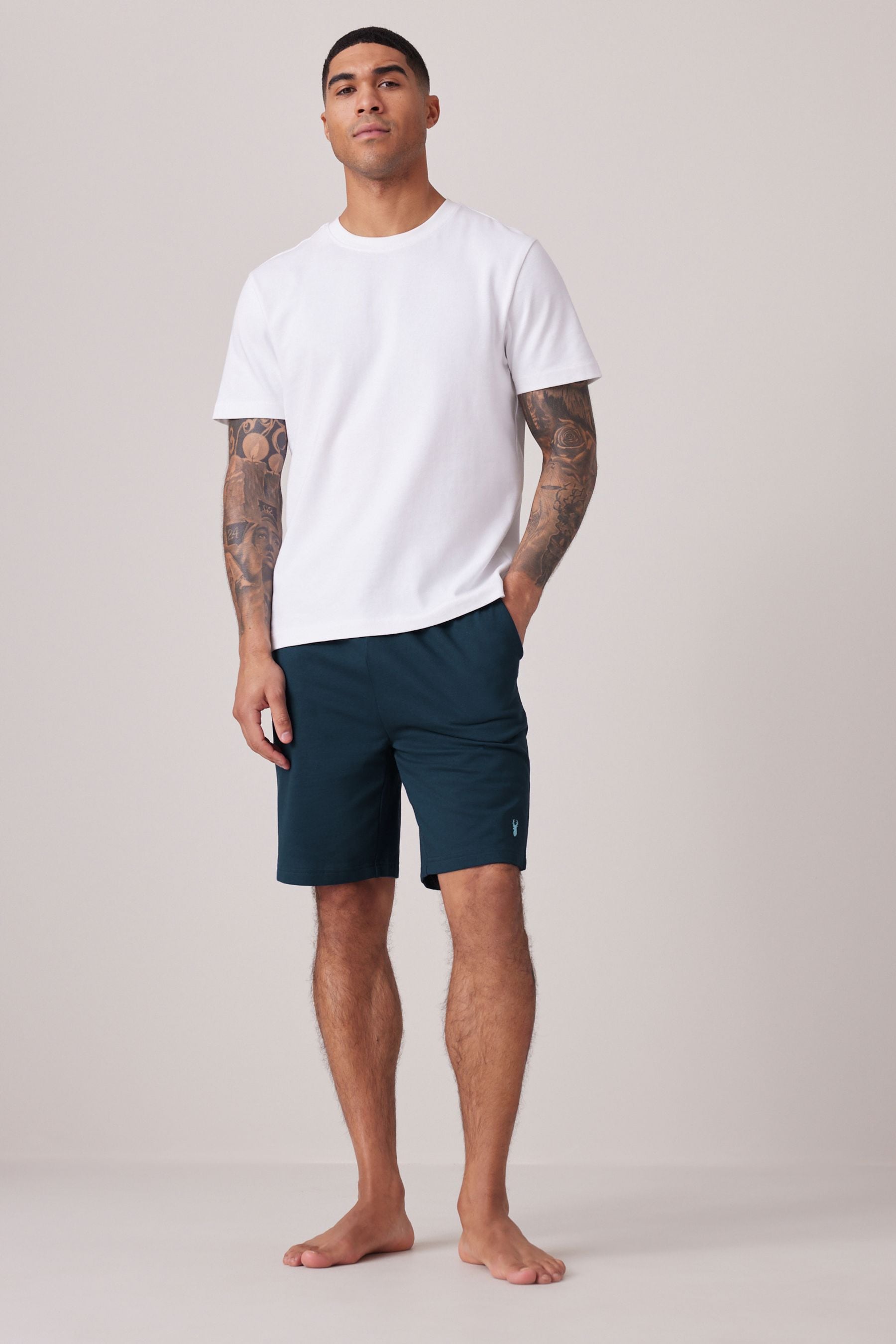 Blue Lightweight 100% Cotton Shorts 3 Pack