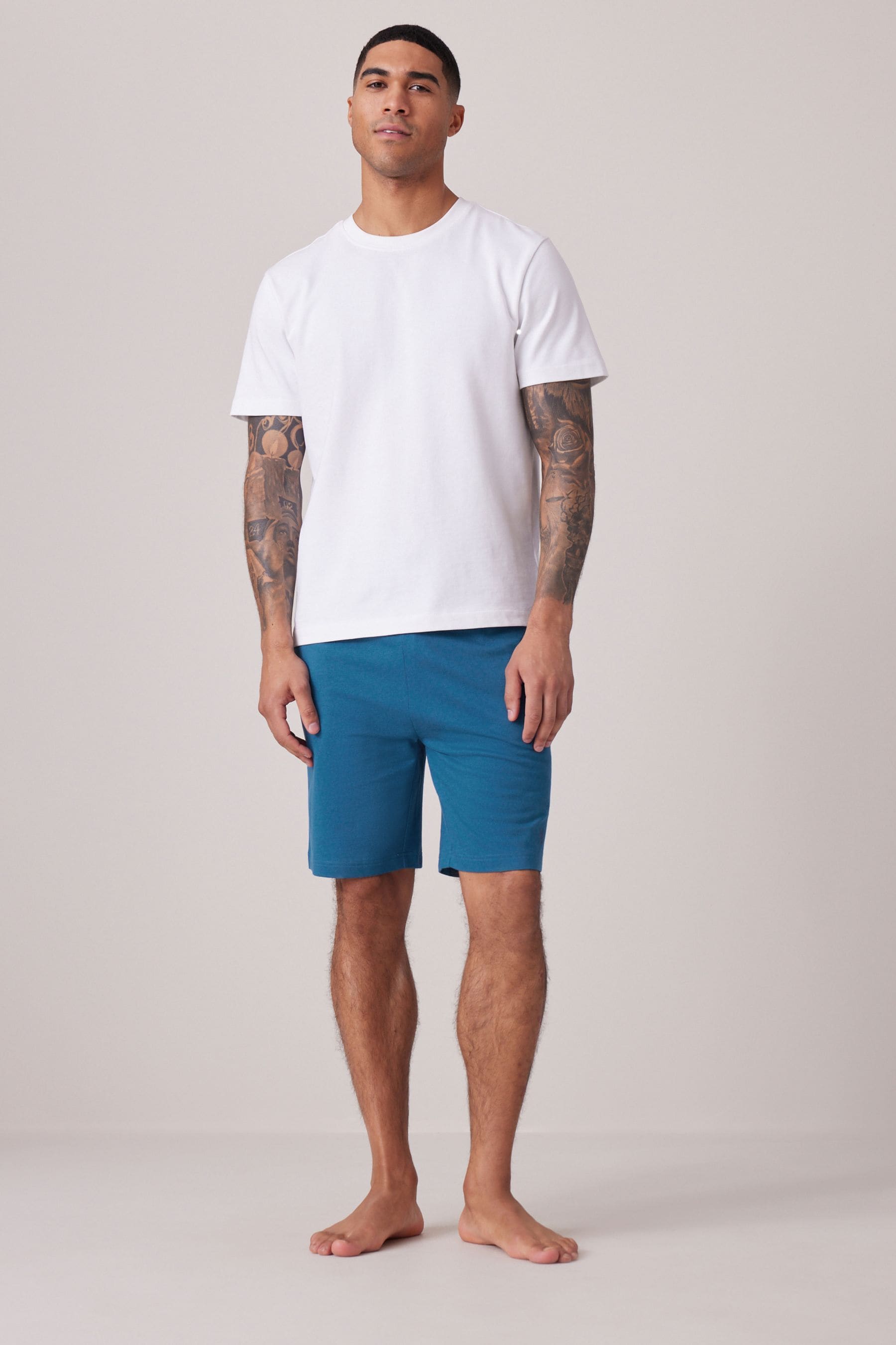 Blue Lightweight 100% Cotton Shorts 3 Pack